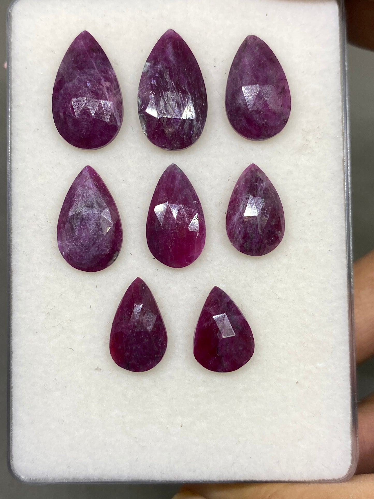 Amazing Rare ruby rosecut pear shape ruby Longido mines ruby wt 45 cts pcs 9 size 11x9mm-20x11mm dark shade ruby rosecut