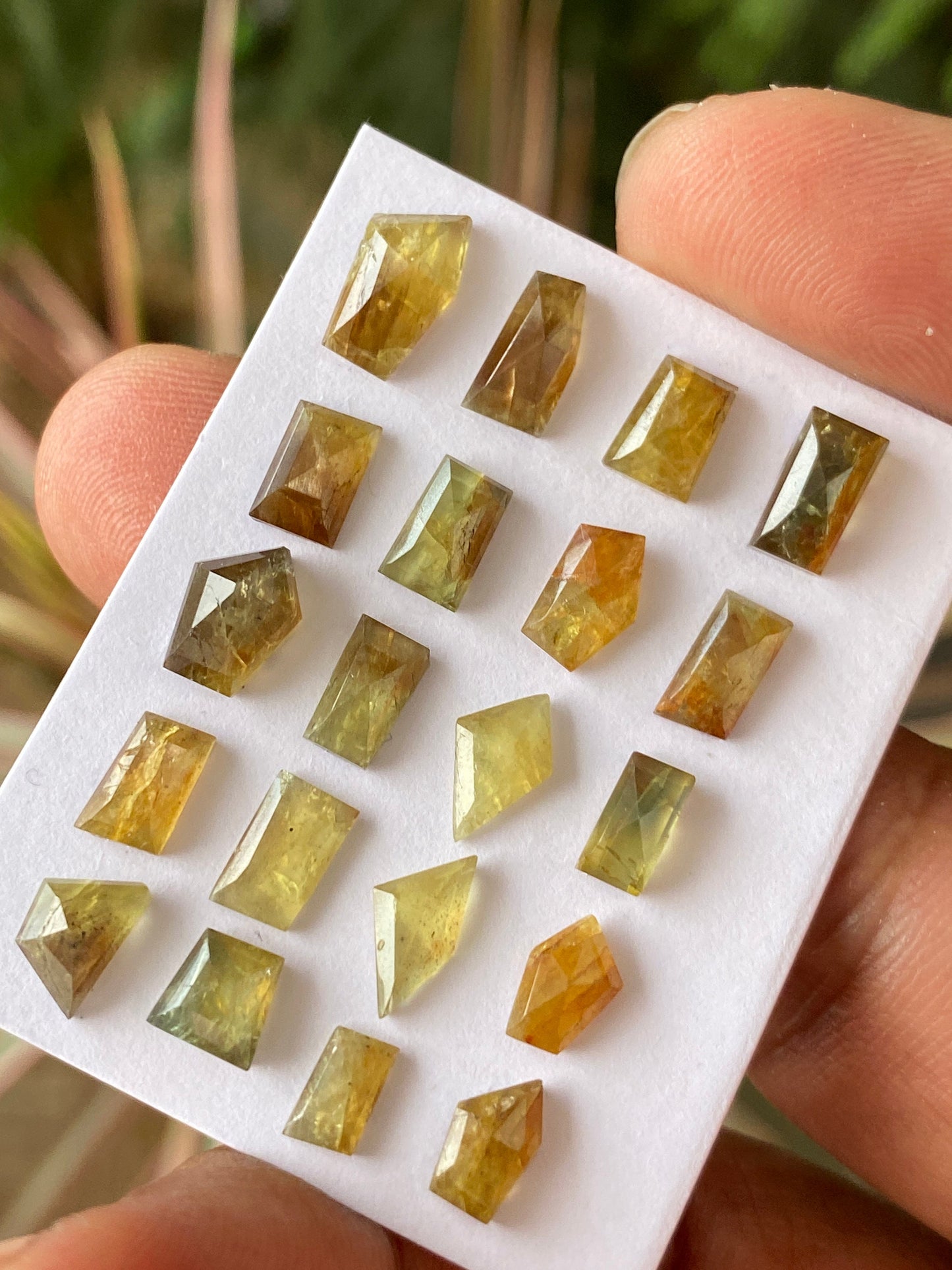 Gorgoeus very rare Tanzania mines small yellow sapphire Bicolor geometric wt 20 carats pcs 20 size 5.7x5.6mm-10x5.8mm sapphire stepcut