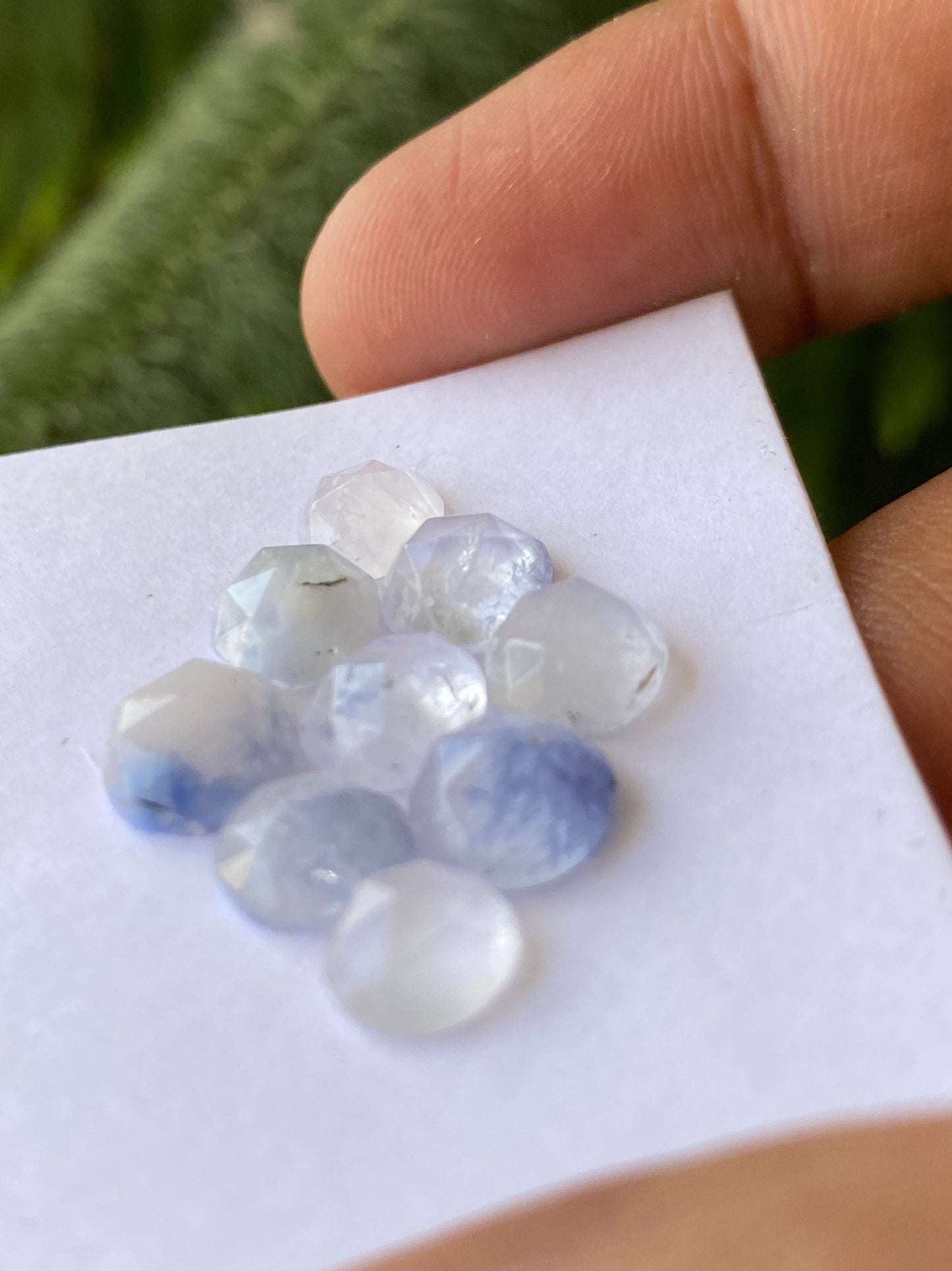 Cute rare Dumortierite in quartz rosecut pcs 9 Wt 15 cts size 7.5-8.3mm Brazilian mines dumortierite cabochons flatback rosecut