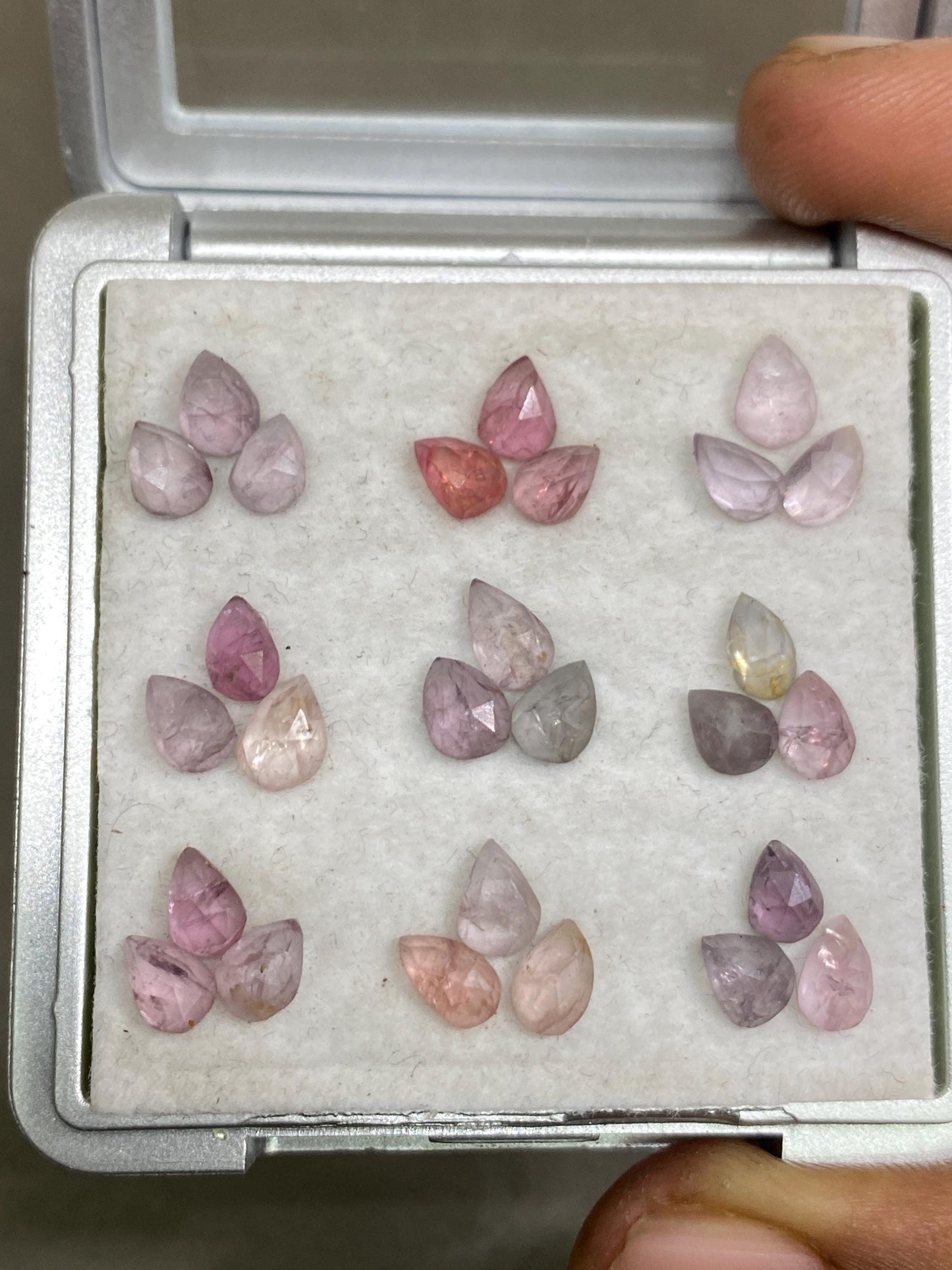 Fascinating very rare burma mines rosecut multi spinel Pears lot beautiful gems pcs 27 weight 13.90 carats 5x4-6x4mm rosecut spinels