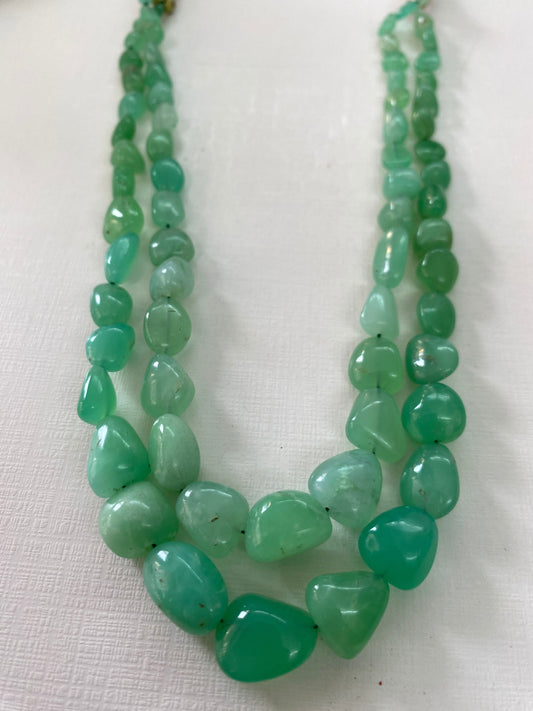 Delightful Chrysoprase nuggets necklace aaaaa fine quality wt 338 cts length  inches size  7.2x4.6mm-14.3x16mm chrysoprase necklace