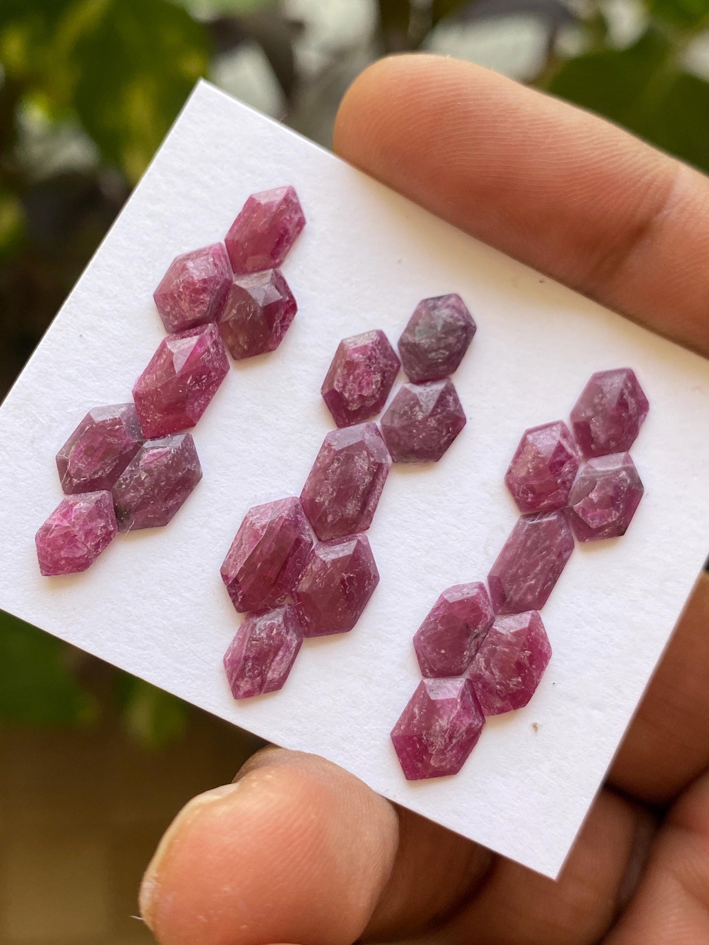 Impressive  Rare Kenya mines ruby hexagon step cut wt 22.5 cts  pcs 21 size 8.8x5.3mm-10.7x6mm ruby stepcut hexagon flatbacks