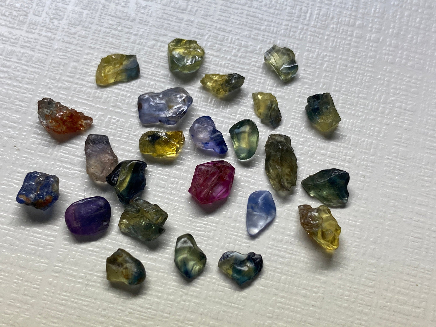 Extremely rare Bicolor sapphire rough colorful Bicolor multi sapphire lot pcs 24  wt 16.45 carats 5x4mm-7x4.6mm bicolor multi sapphire