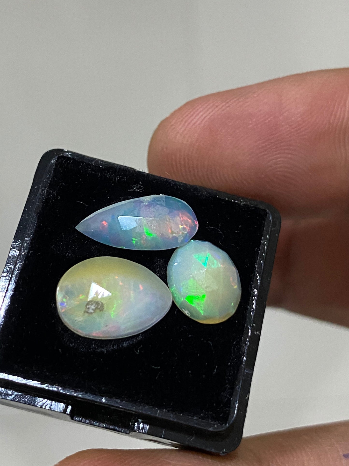 Cute light yellow base fire mix shapes Ethiopian mines opal Welo opal rosecut wt 3.5 cts pcs 3  size  rosecut opal fire opal rosecut