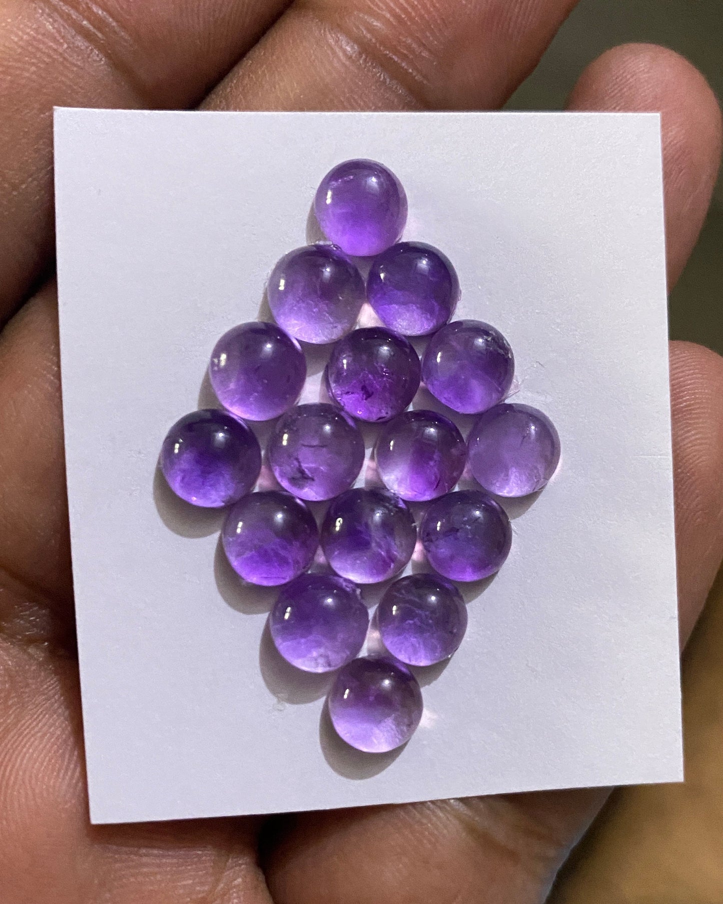 Dazzling rare amethyst round smooth  flatback beautiful fine polish wt 25 cts size 7mm pcs 16 amethyst cabochons