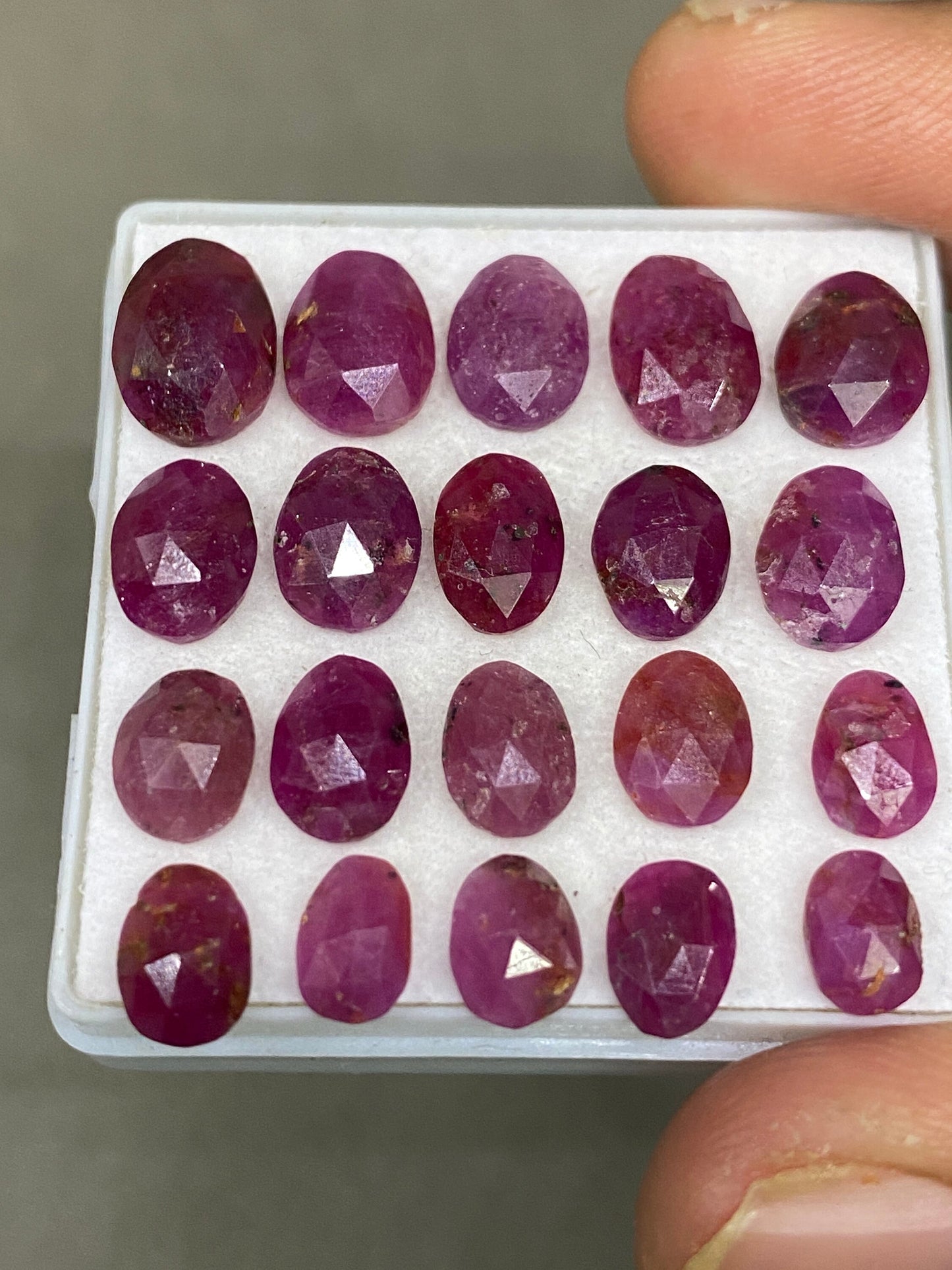 Amazing Rare natural tanzania ruby rosecut lot ovalish shapes pcs 20 wt cts size unheated untreated ruby rosecut