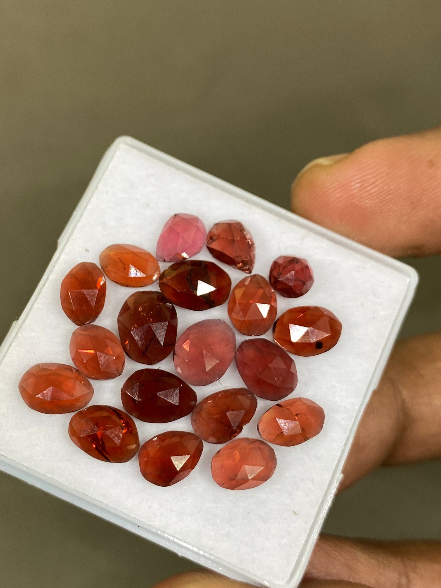 Cute rare rosecut red garnet fancy garnet rosecut pcs 19 wt 23 cts mix sizes 5mm-8x7mm ovalish shapes red garnet rosecut