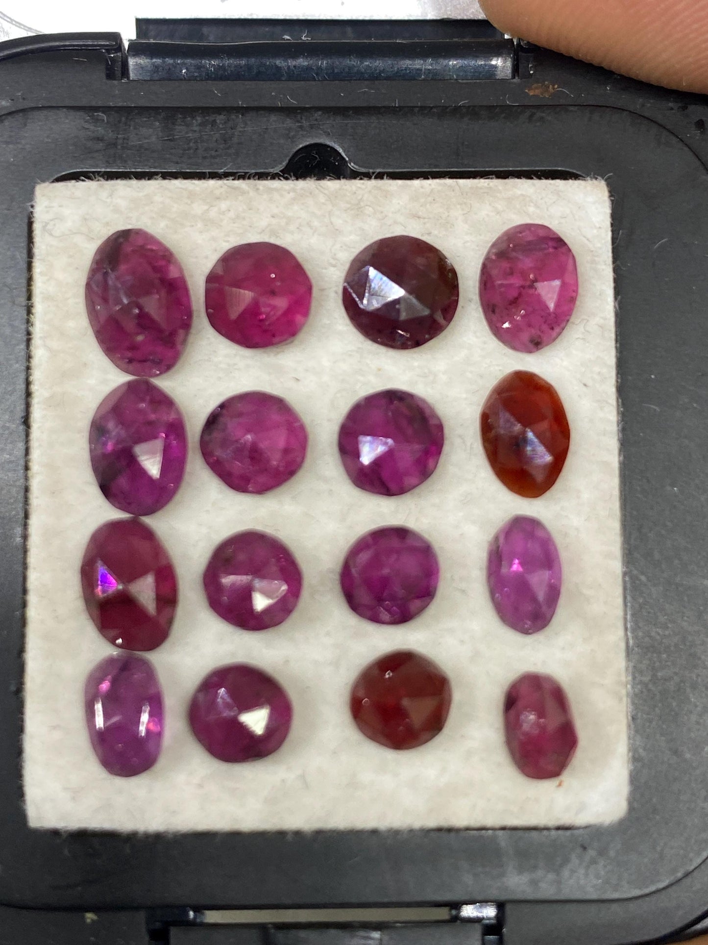 Rhodolite garnet fancy garnet rosecut pcs 16 wt 28 cts mix size 8.8x6mm-12x9mm ovalish shapes rhodolite purple garnet rosecut