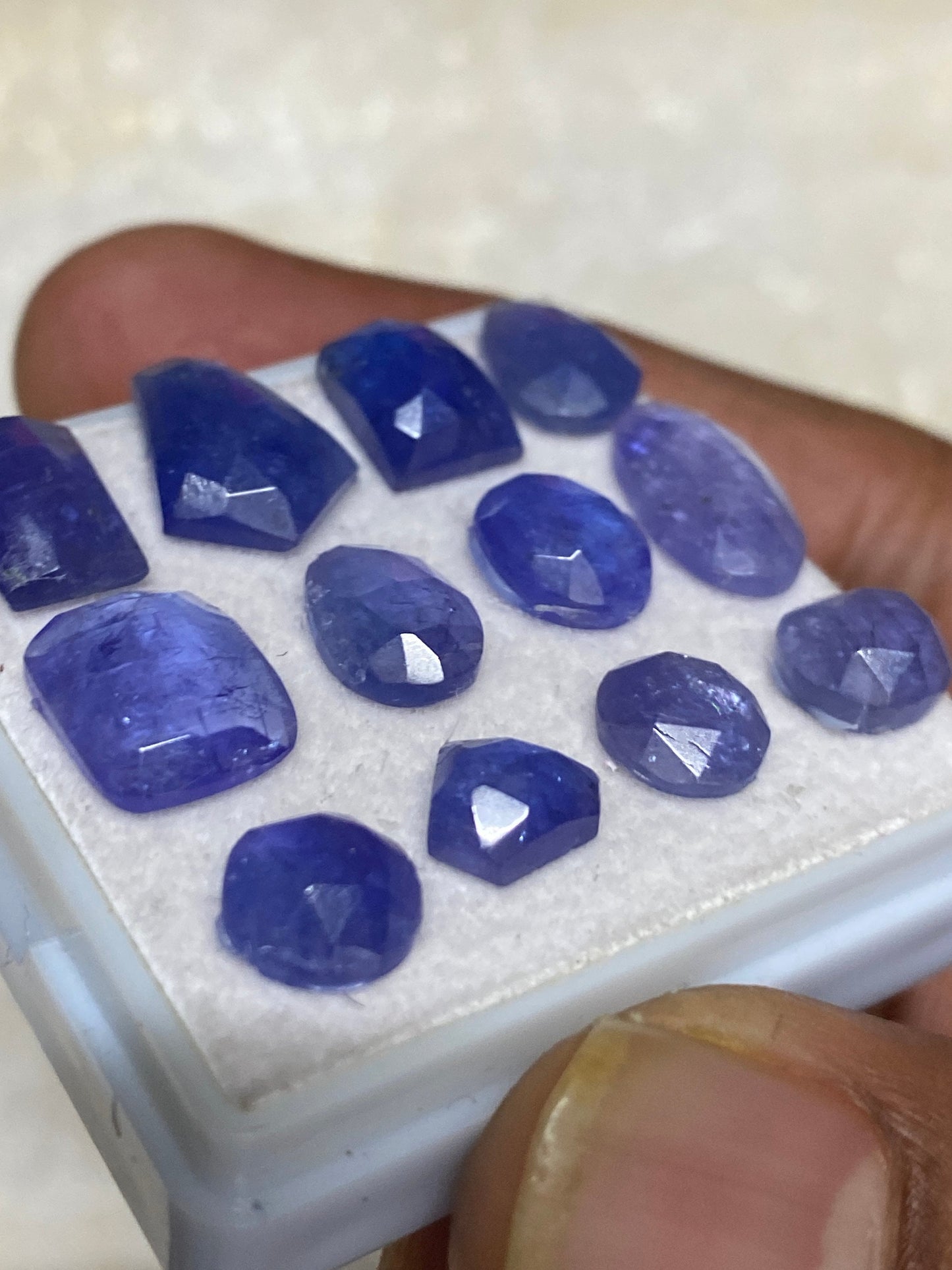 Dazzling Rare set tanzanite rosecut flats weight 33 carats size 5mm-8x12mm pcs 5 rosecut tanzanites flatback gems