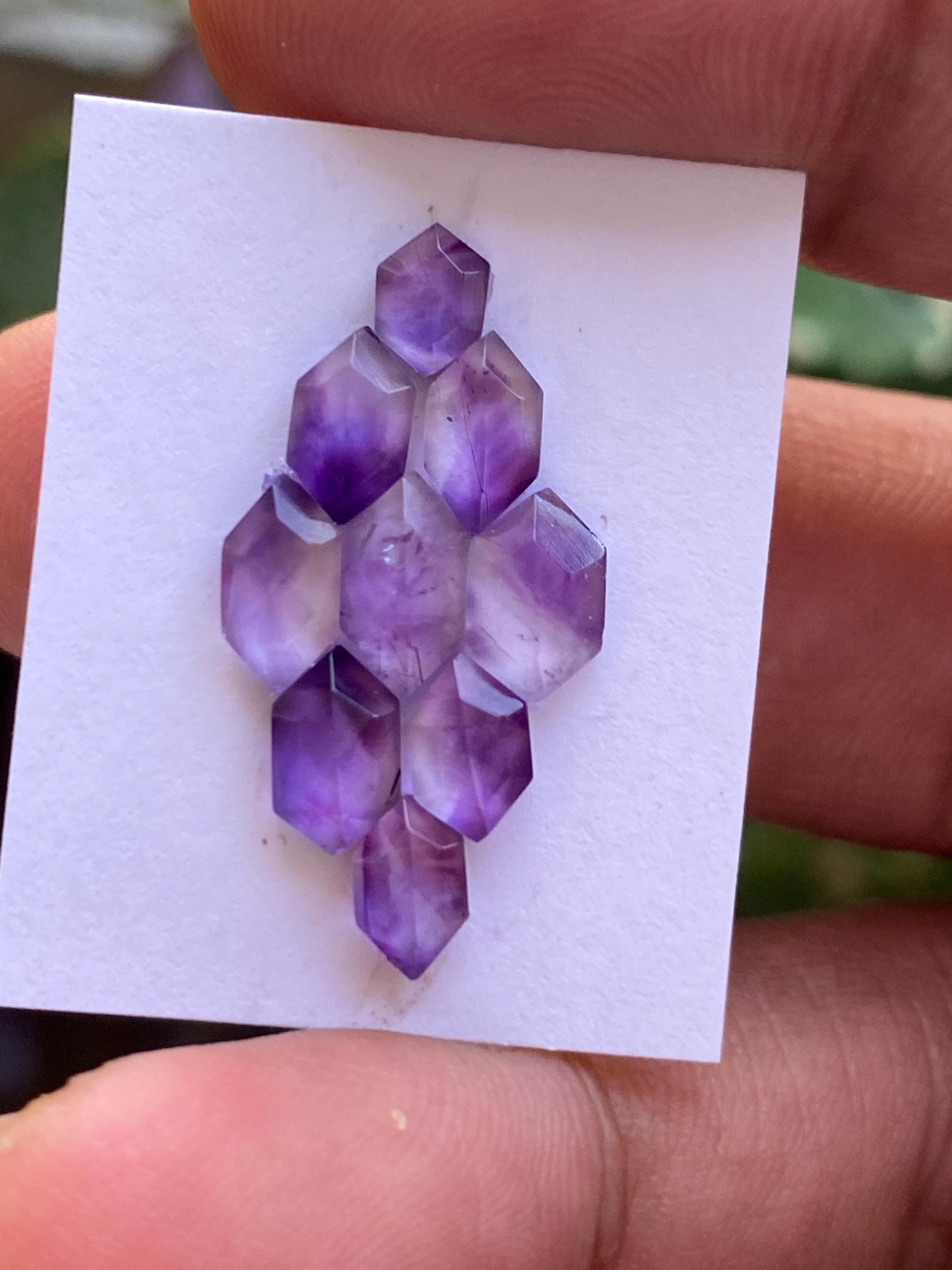 Stunning amethyst hexagon stepcut gems weight 7.80 carats pcs 9 small size 6x4-7x5mm amethyst hexagon stepcut gems