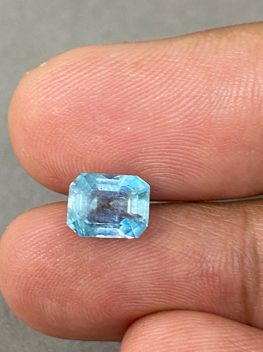 Rare Aquamarine octagon faceted  cutstones carats size aquamarine cut