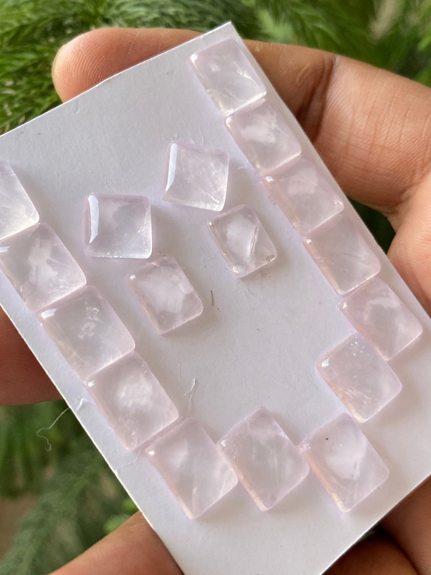 Beautiful Rare rose quartz sugar loaf cabochon  weight 75 carats pcs 17 size 10.5x8-13x10mm rose quartz  sugarloaf cabochon