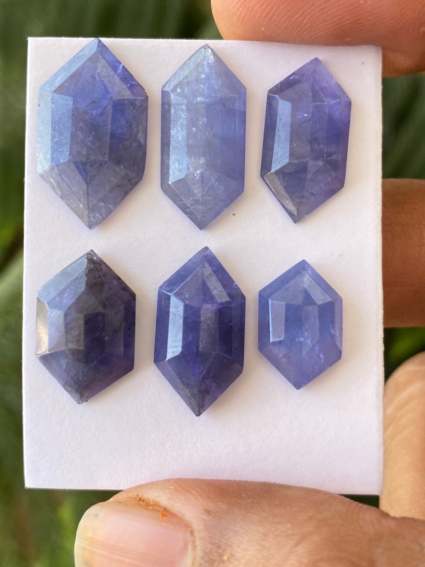 Stunning Rare Tanzanite hexagon step cuts weight 38 cts  pcs 6 size 14x9-21x12mm Tanzanite  stepcut hexagon