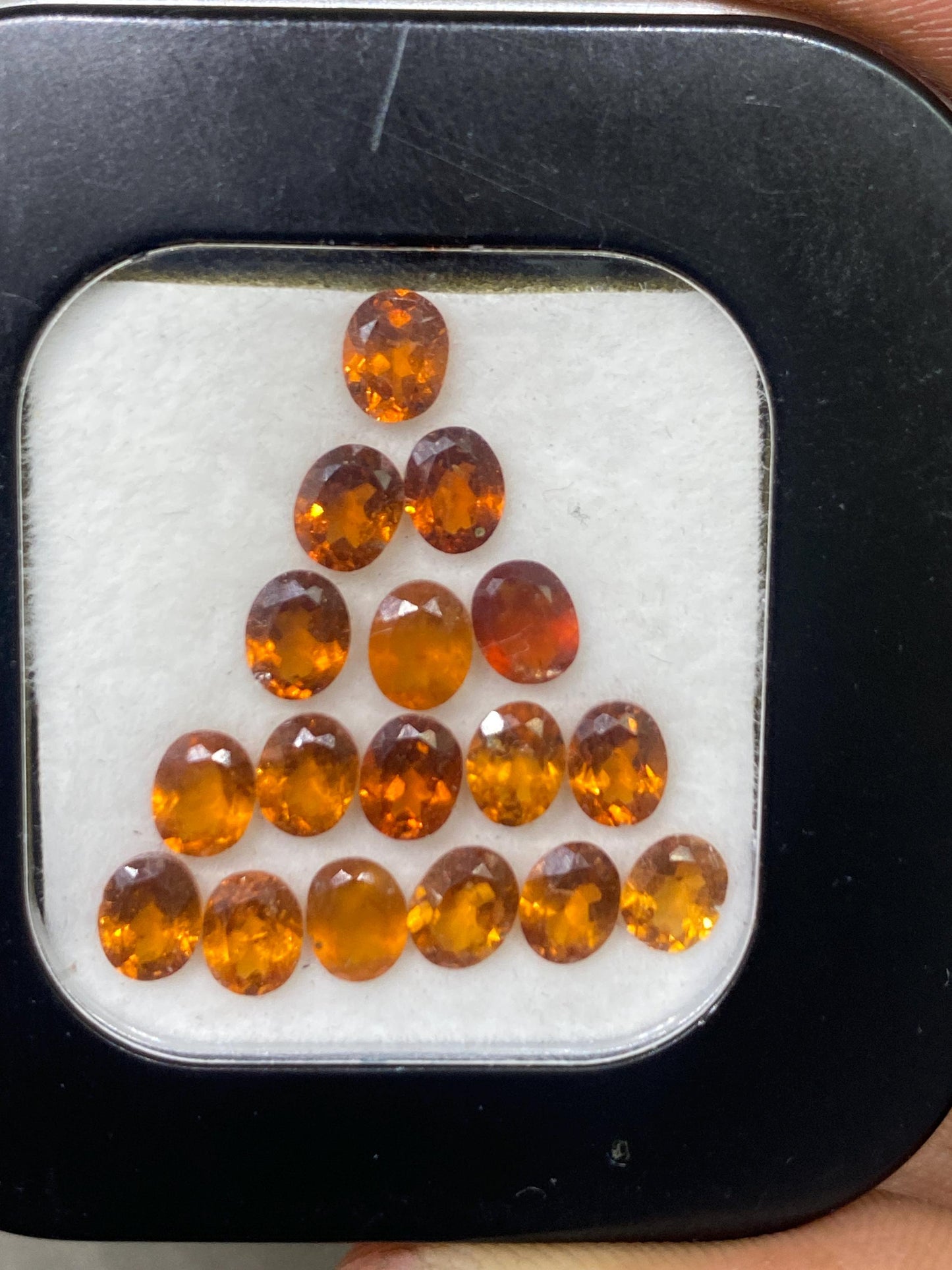 Awesome orange Fanta garnet oval  cut weight carats pcs 17 size  spessartite garnet faceted