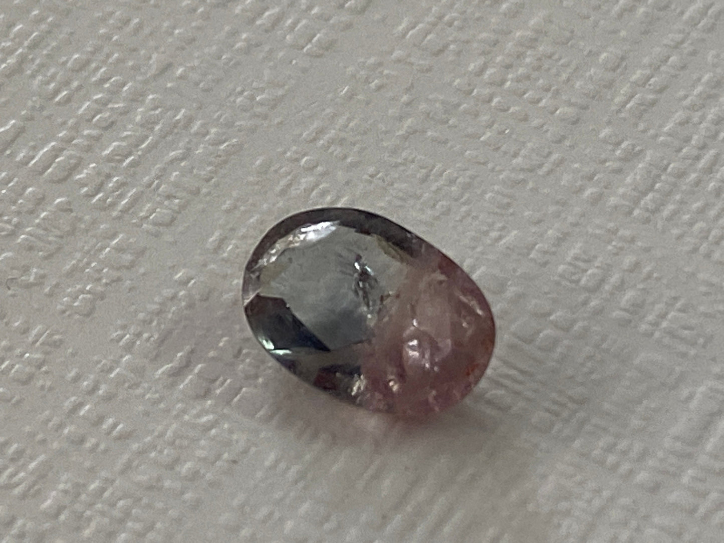 Extremely rare bi color sapphire grey meets pink bi color sapphire natural unheated untreated weight 1.5 carats size 8.8x6.2mm natural