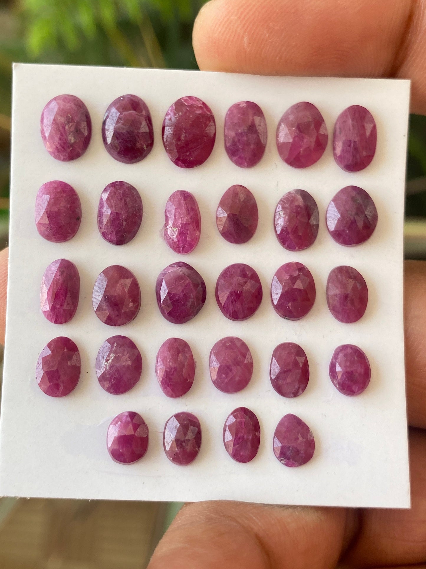 Rare natural ruby rosecut lot mix shapes  pcs 28 weight 32 cts size 9x7mm-6x5mm unheated untreated natural ruby rosecut