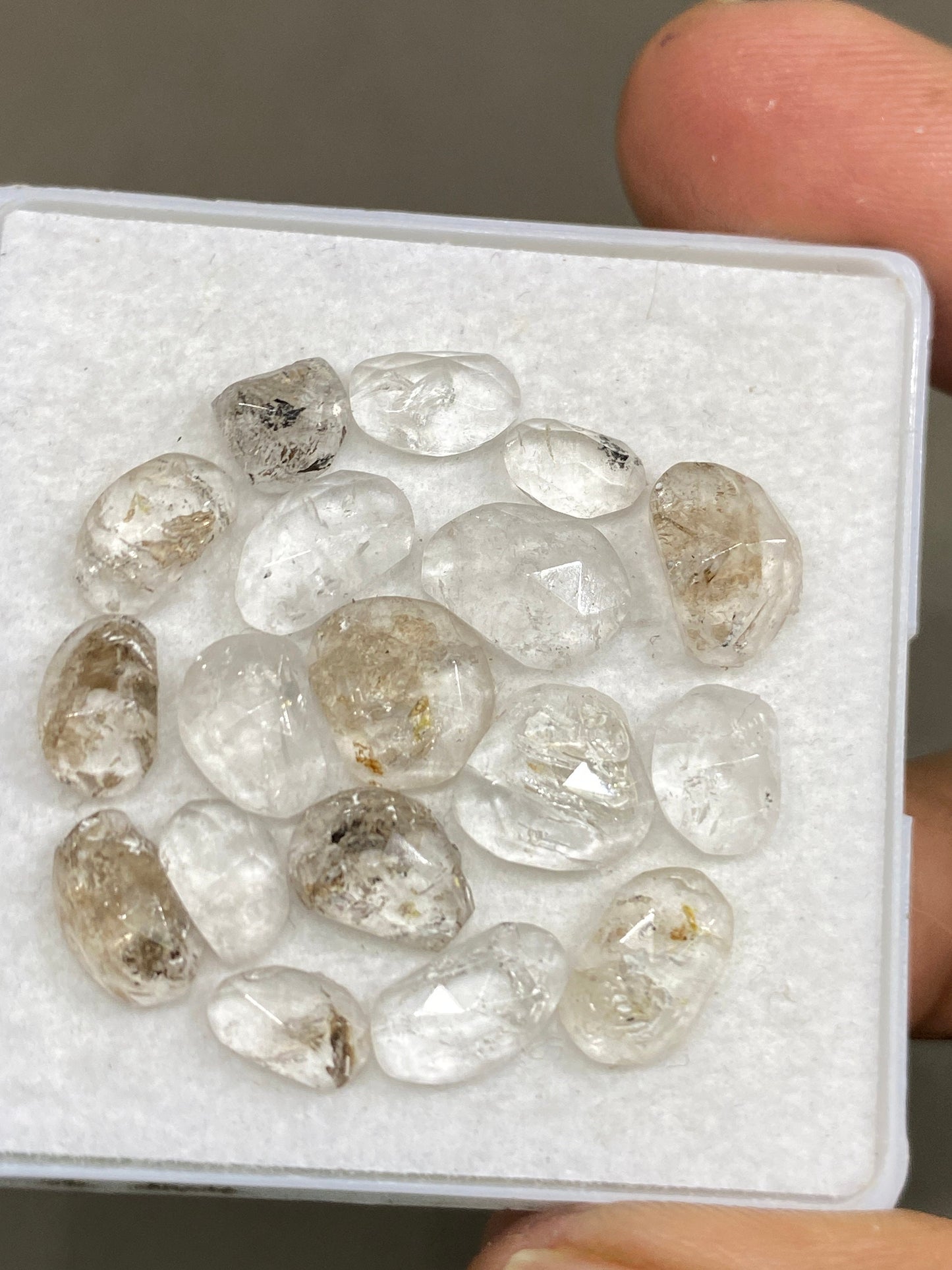 Rare herkimer diamond rosecut lot amazing quality pcs 18 wt 26 carats size 7.5x4.5mm-10.5x8mm rosecut herkimer diamond