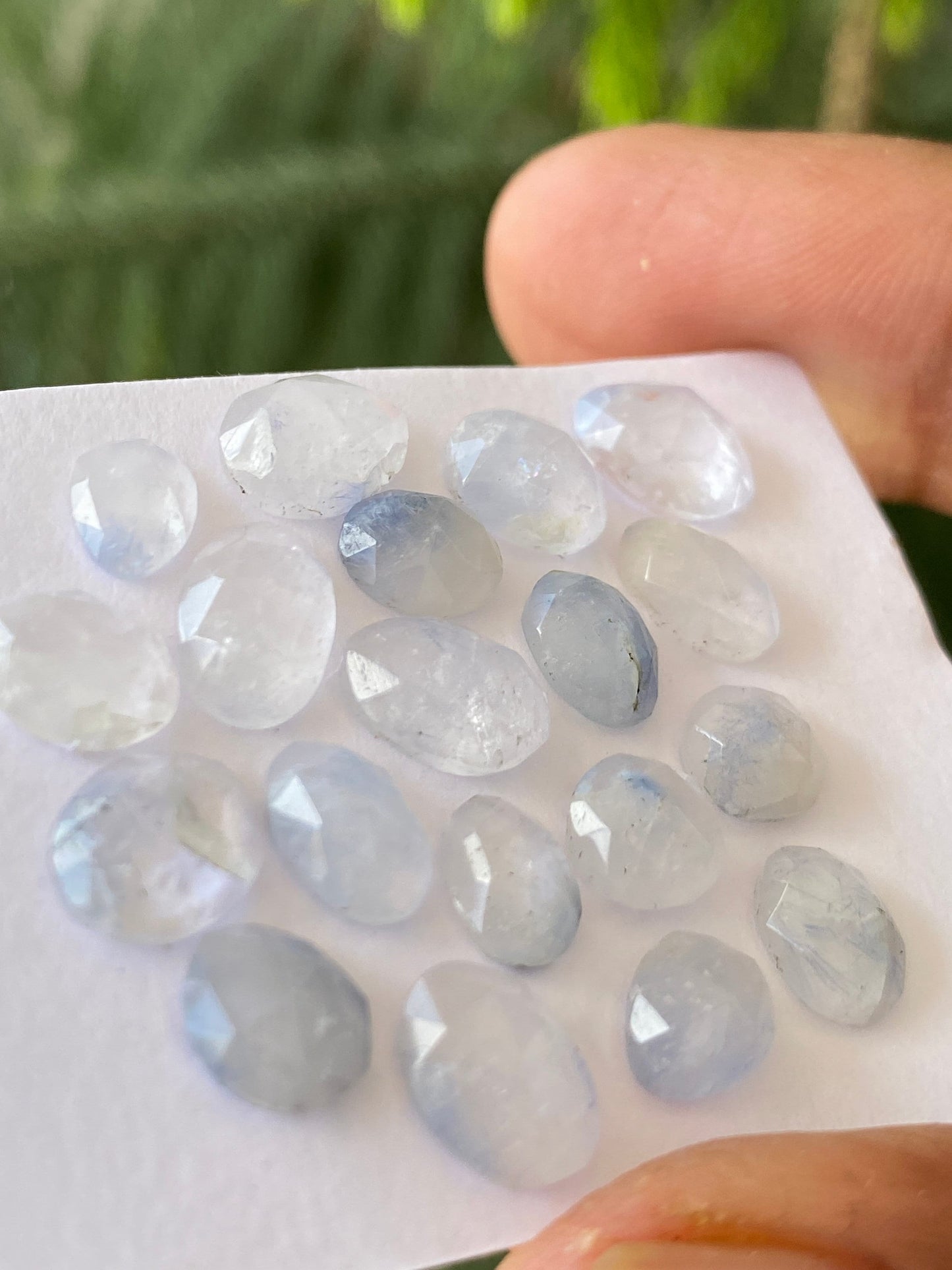 Very rare Dumortierite in quartz rosecut pcs 19 Wt 22 cts size 6.5mm-9x7mm Brazilian mines dumortierite cabochons flatback rosecut