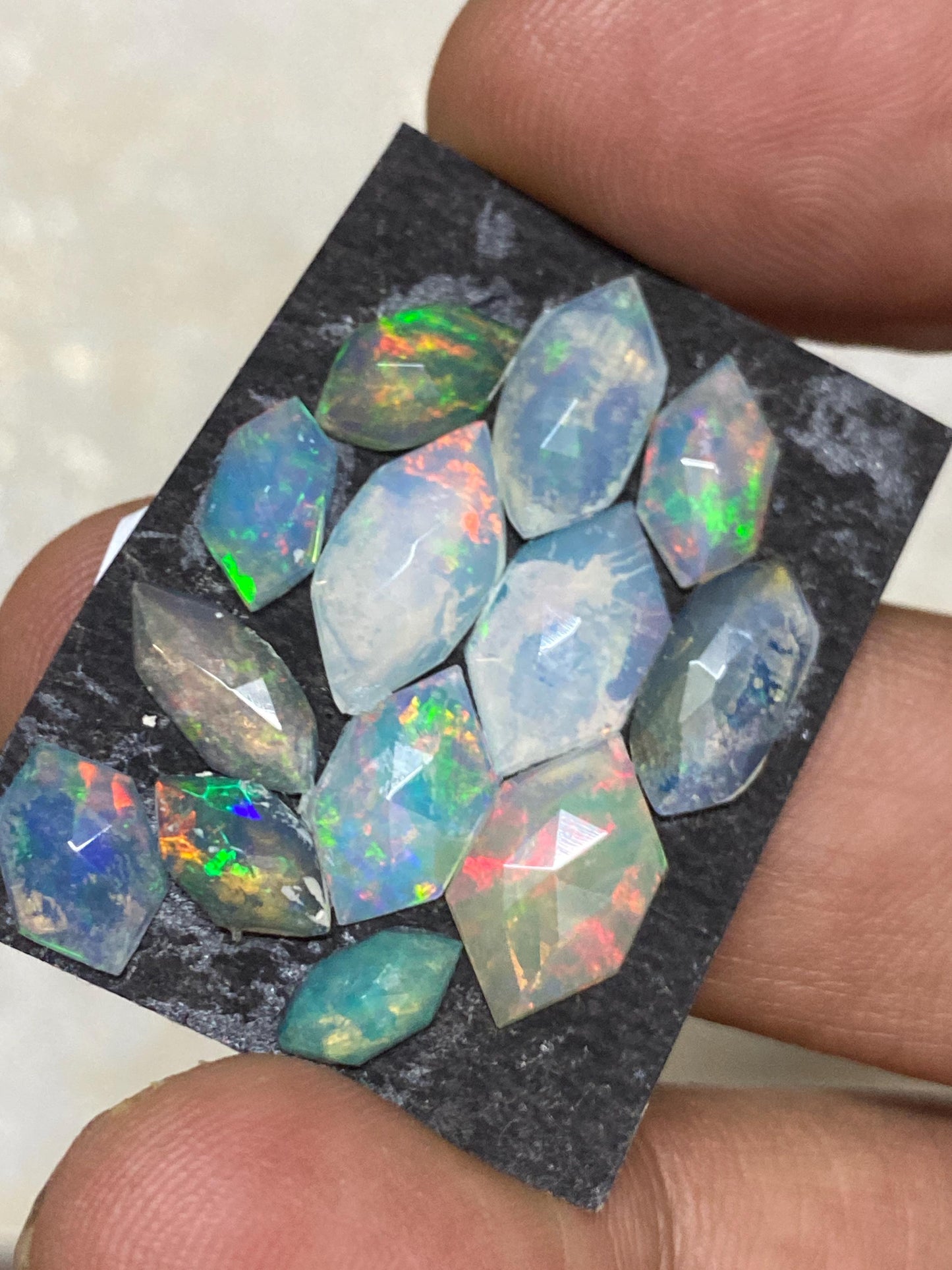 Dazzling Ethiopian mines opal rosecut hexagon Welo opal rosecut wt 7.40 cts pcs 12 size  rosecut opal beautiful fire natural opal rosecut