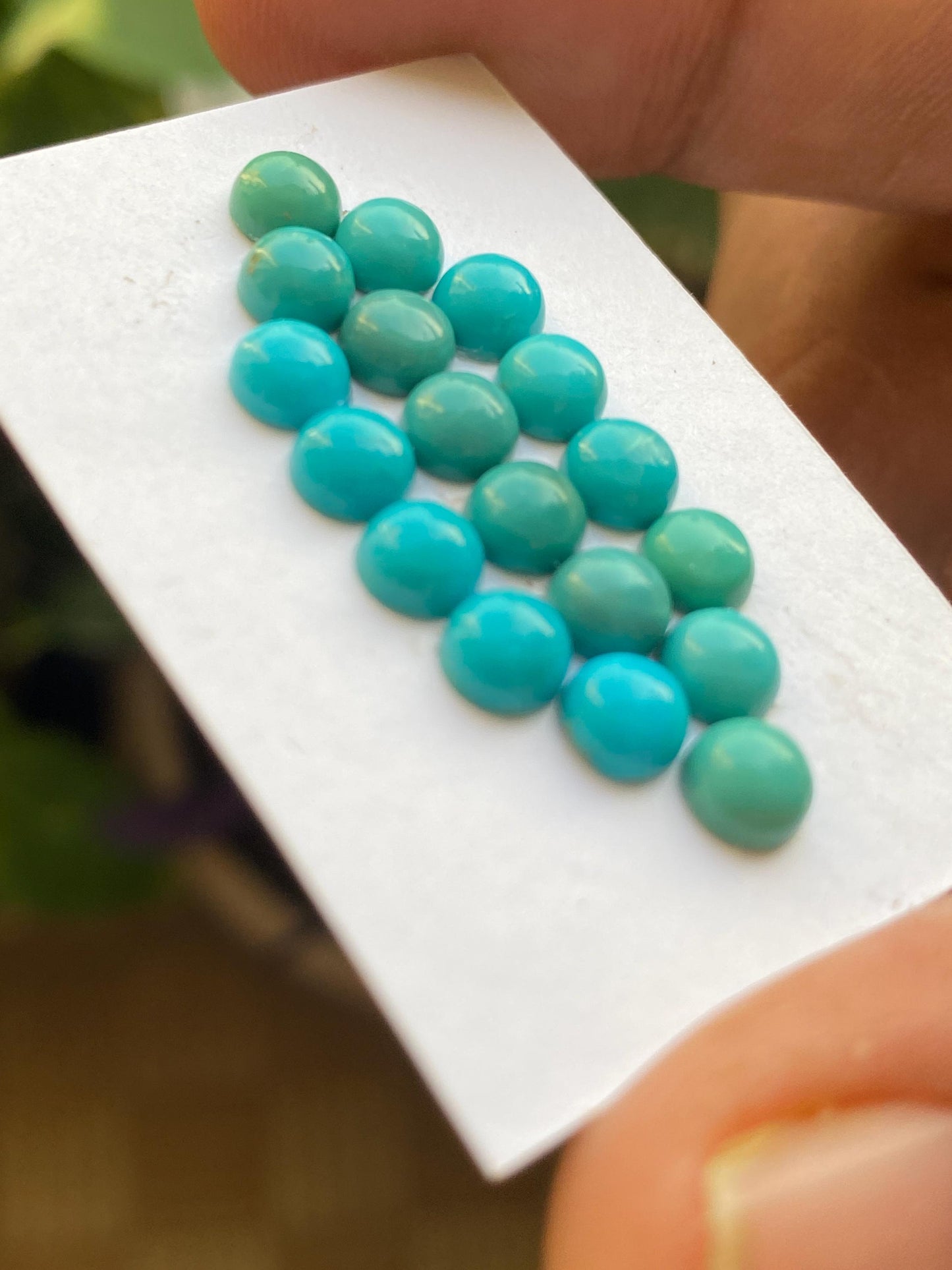 Cute Rare Arizona mines Turquoise round cabochons  natural smooth polished pcs 18 wt 7.85 carats 5 mm turquoise cabochons