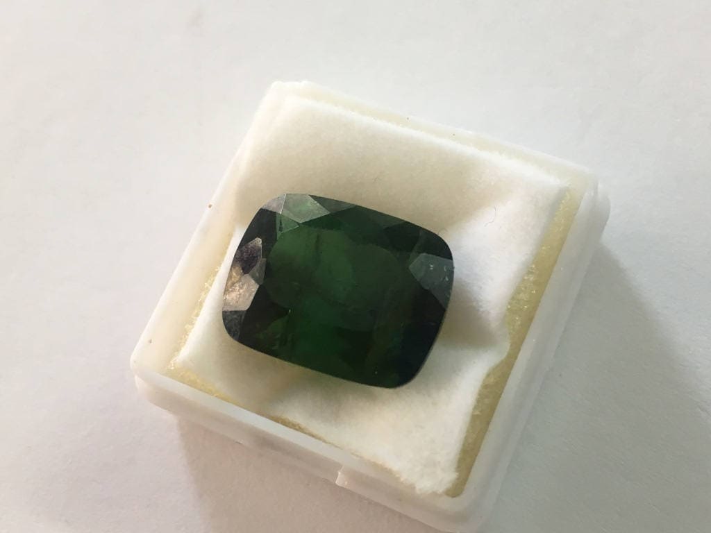 Green Tourmaline huge size cushion facet gem tourmaline weight 12.5 carats cushion  ring supply huge rare tourmaline