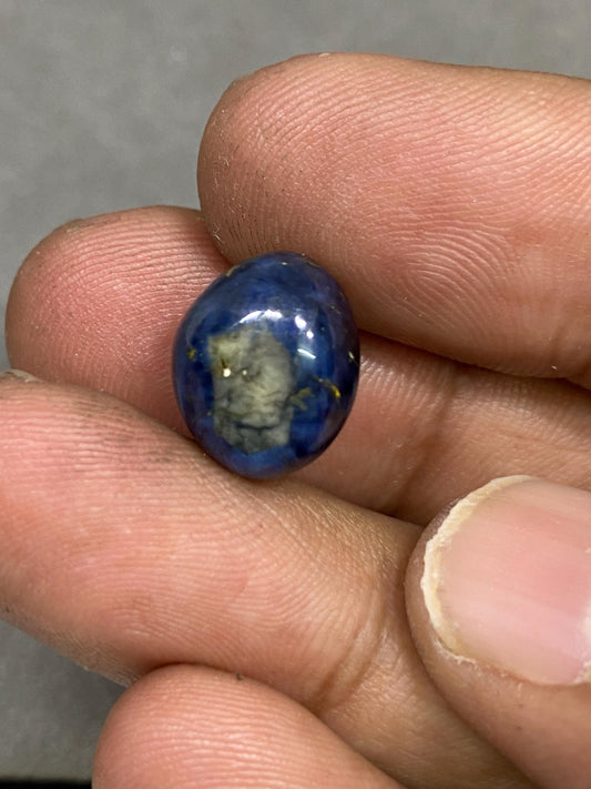 Lovely extremely rare Natural Bicolor blue yellow sapphire nugget smooth wt 15.55 carats size 11mm unheated hexagonal fancy blue sapphire