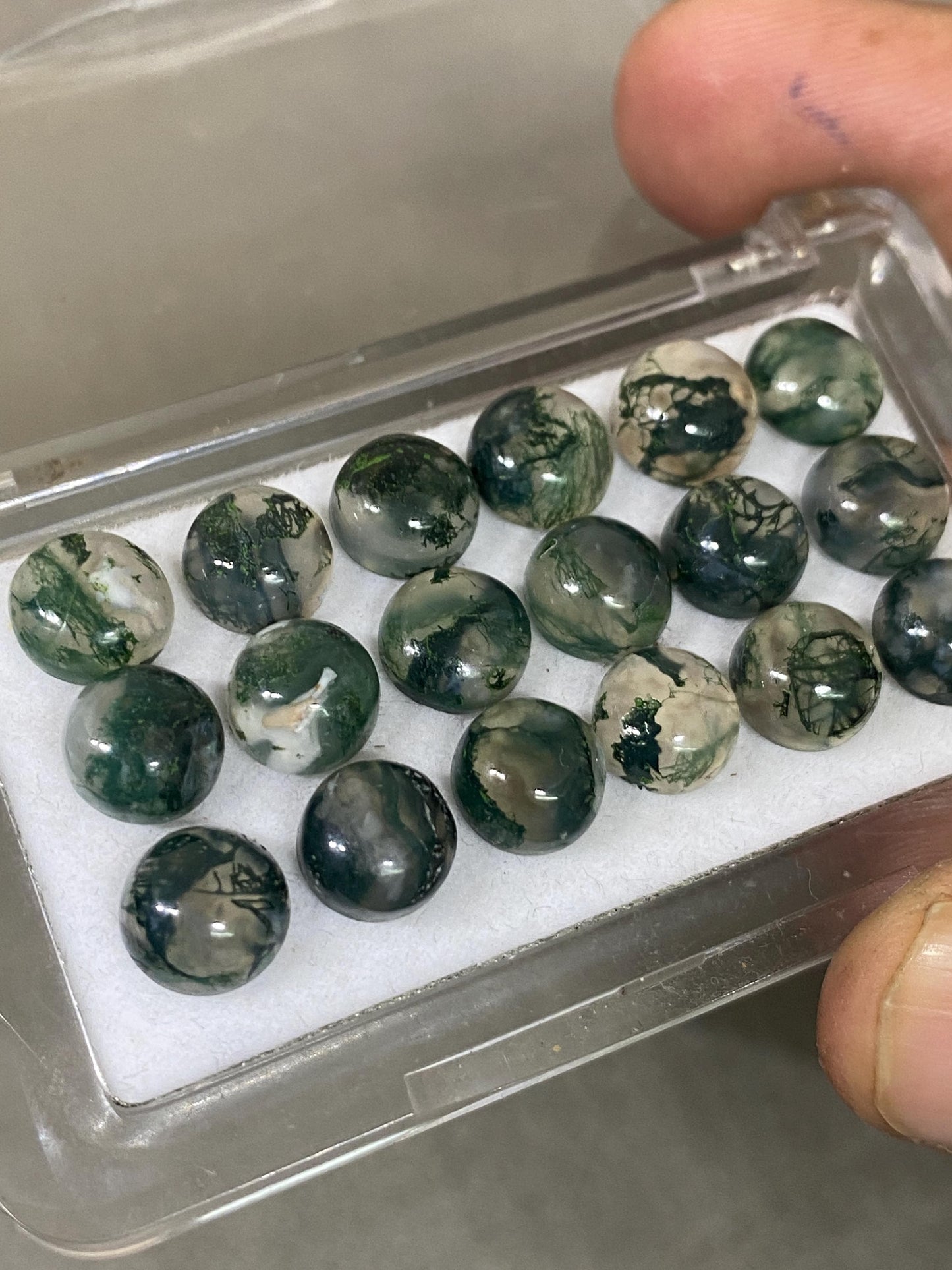 Stunning Rutiliated multi agate moss agate round cabochons flats wt 41.70  carats size 8mm pcs 18 smooth Round gems fancy agate