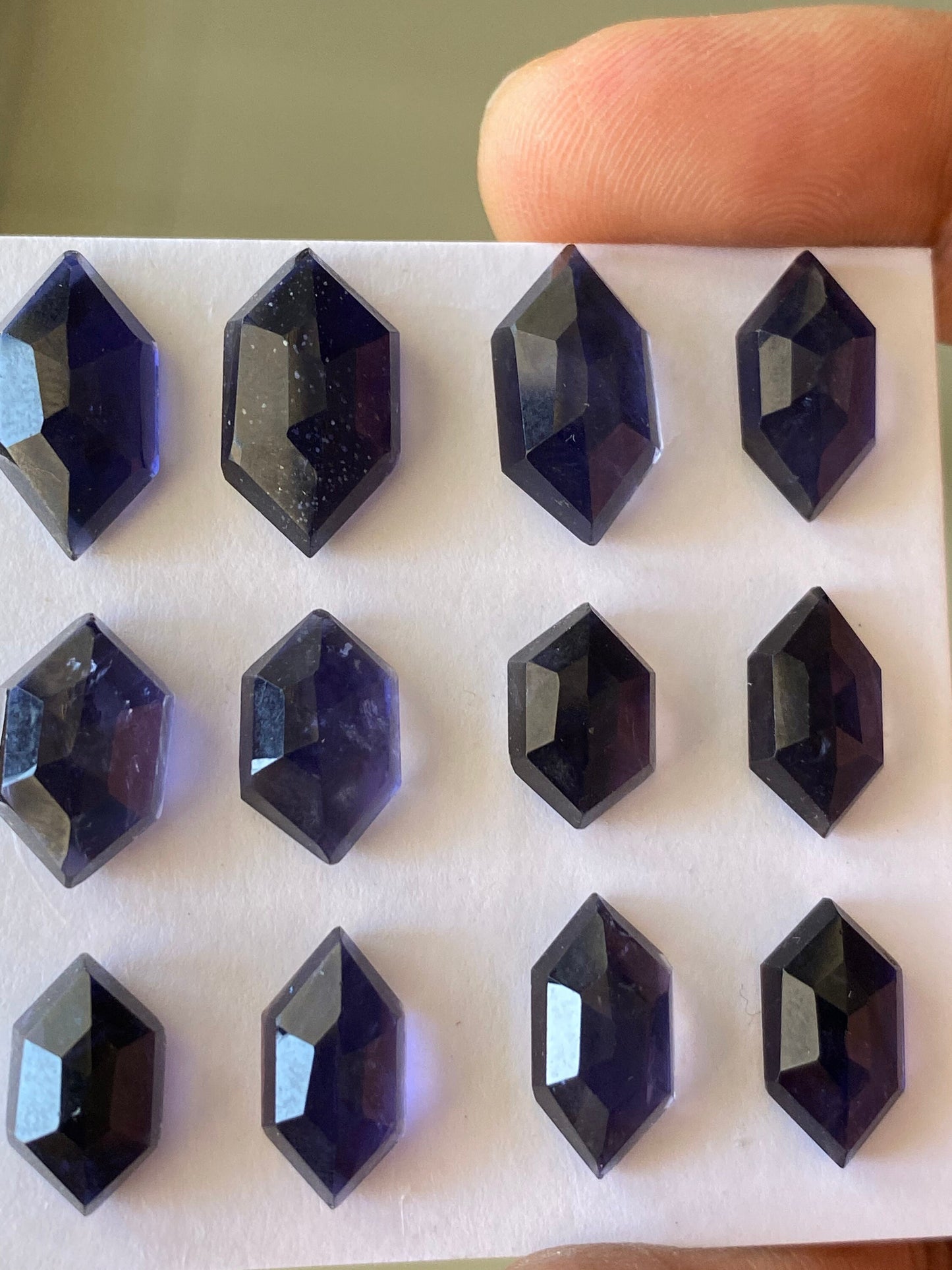 Stunning AAA quality Iolite hexagon step cuts weight 51 cts pcs 12 size 13.2x7.9mm-17.2x9.7mm Iolite stepcut hexagon