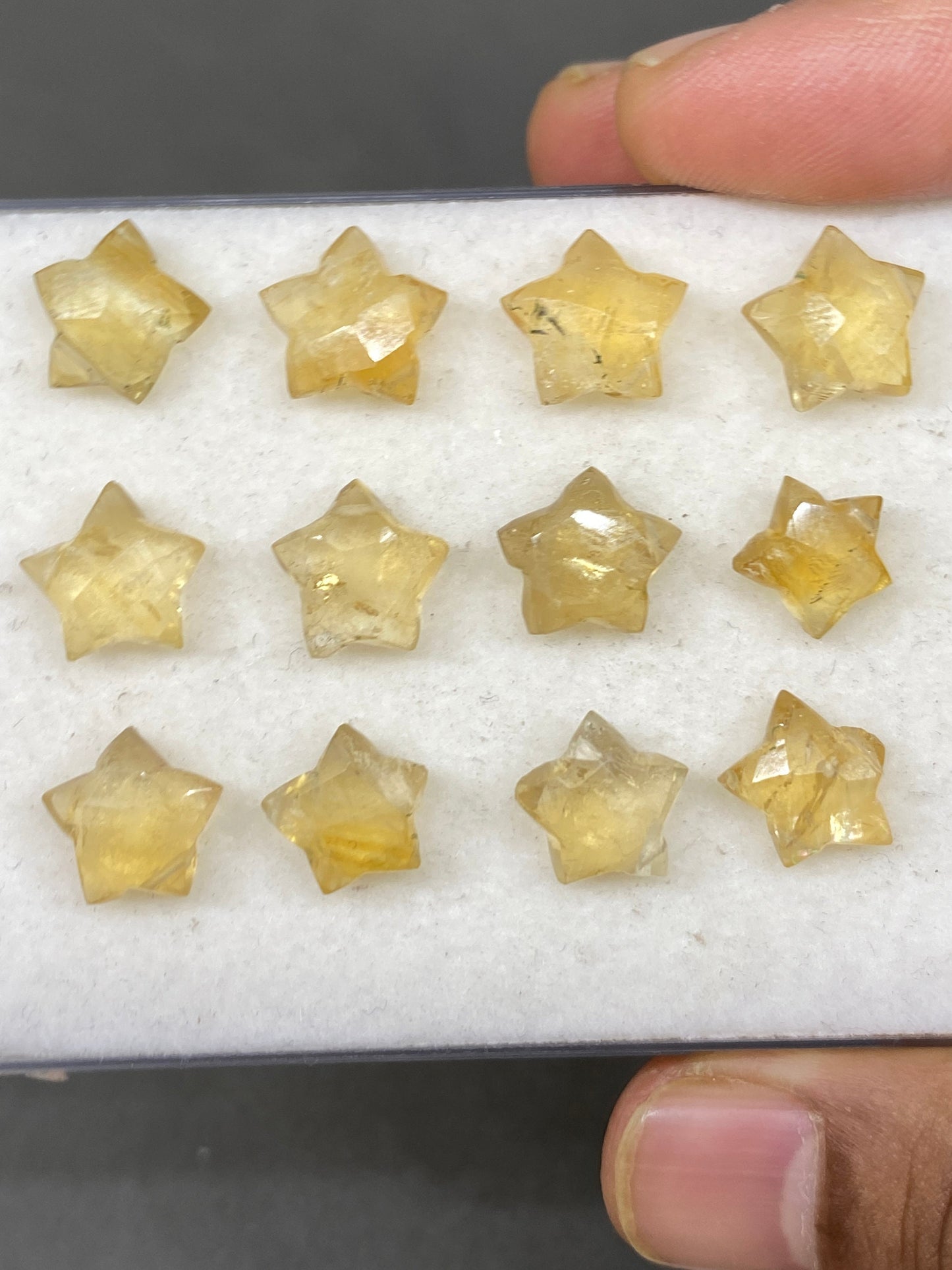 Stunning rare Citrine faceted star shape carving briolette drilled pcs 12 wt 43 cts approx size 9mm-11mm citrine  star briolette