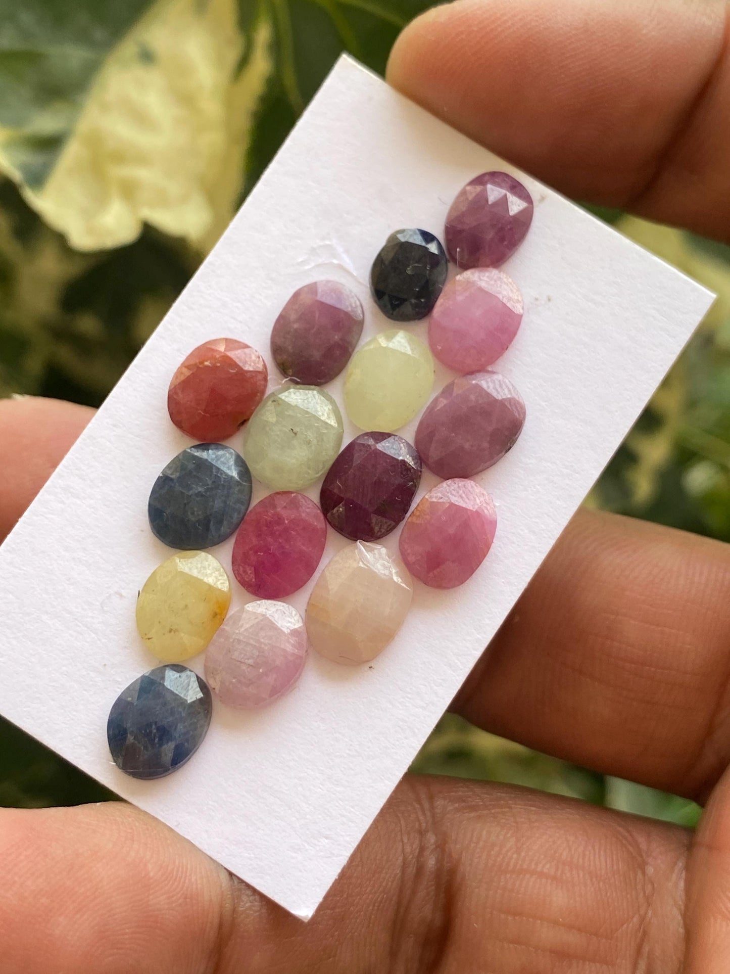 Gorgeous rare rosecut multi sapphire colorful  wt 33.60 carats 8x6mm-9.9x7.8mm pcs 16 rosecut sapphire multi sapphire flatback gems