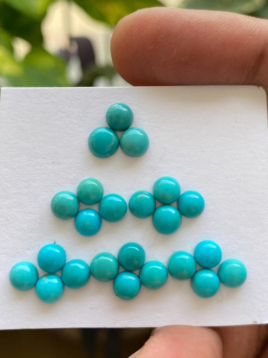 Gorgeous Rare Arizona mines Turquoise round cabochons  natural smooth polished pcs 23 wt 11.80 carats 4.5mm-5.5mm turquoise cabochons