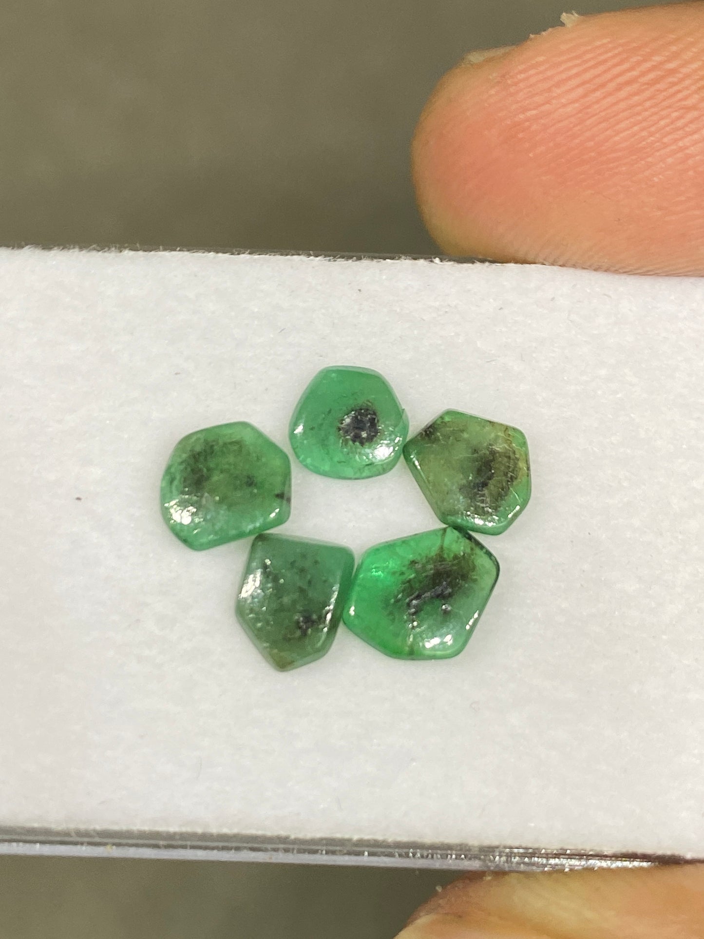 Fascinating extremely rare Natural trapiche emerald smooth wt 2.75 carats size 5.7x5-8x6mm emerald trapiche