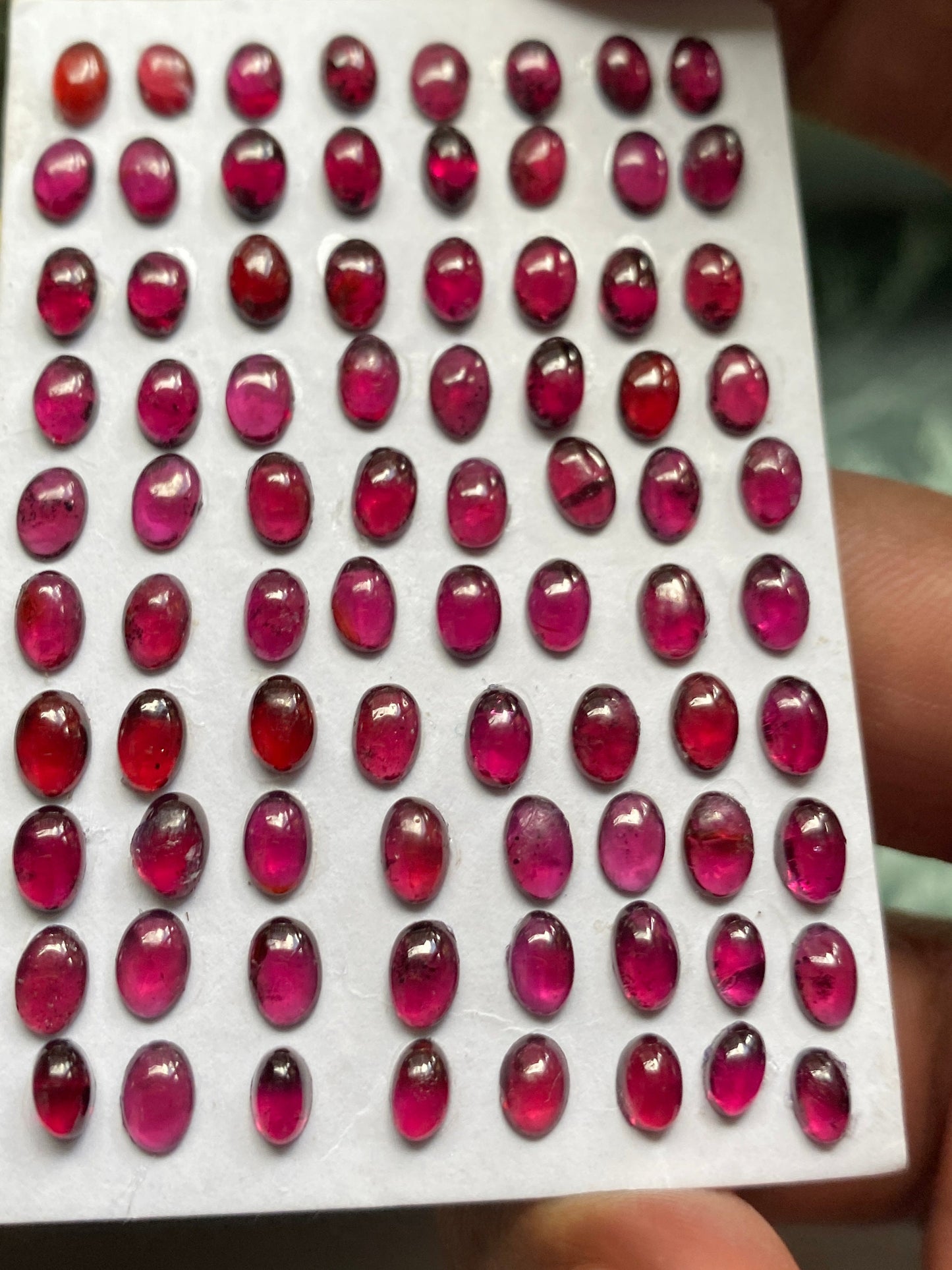 Rhodolite garnet oval smooth lot 4x3mm-5x4mm calibrated super fine quality rare rhodolite garnet pcs 80 wt44.65 carats pink garnet rhodolite