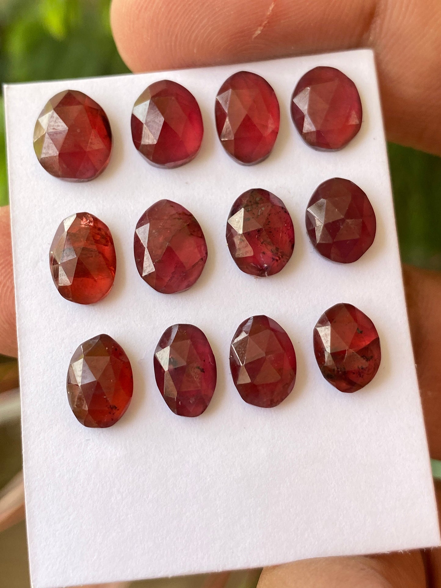 Gorgeous rare rosecut red  garnet fancy garnet rosecut  pcs 12 wt 28 cts mix sizes 9x6-10x7mm mix shapes orange garnet rosecut