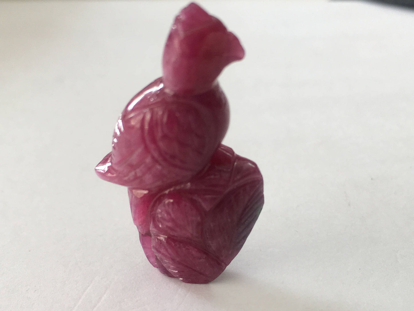 Very Rare Natural ruby bird carving weight 54.5 carats size 38x21mm