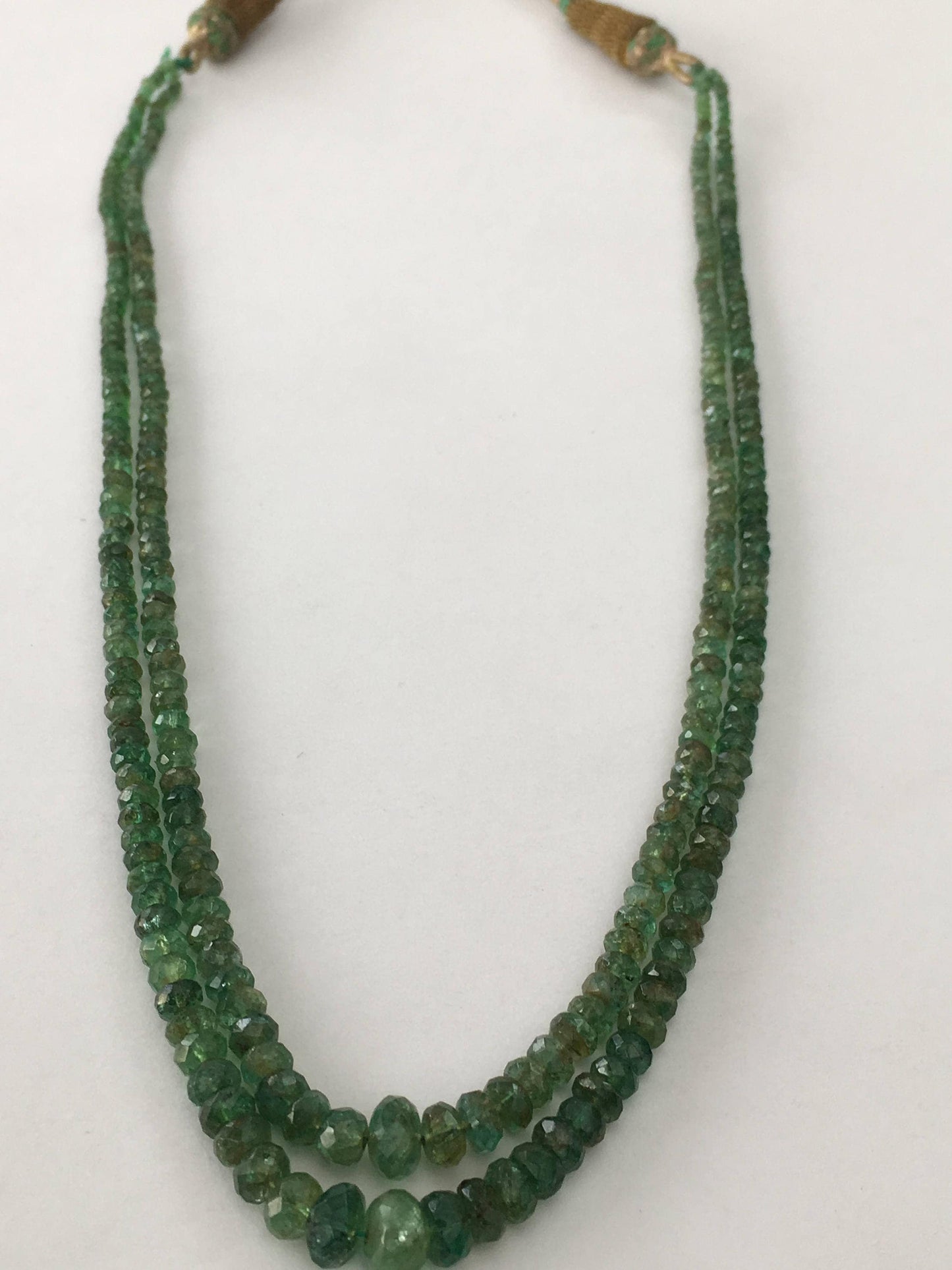 Emerald faceted beads rare necklace 2.2 mm to 7mm faceted emerald beads necklace weight 73.10 cts length 13.5 and 14 inches