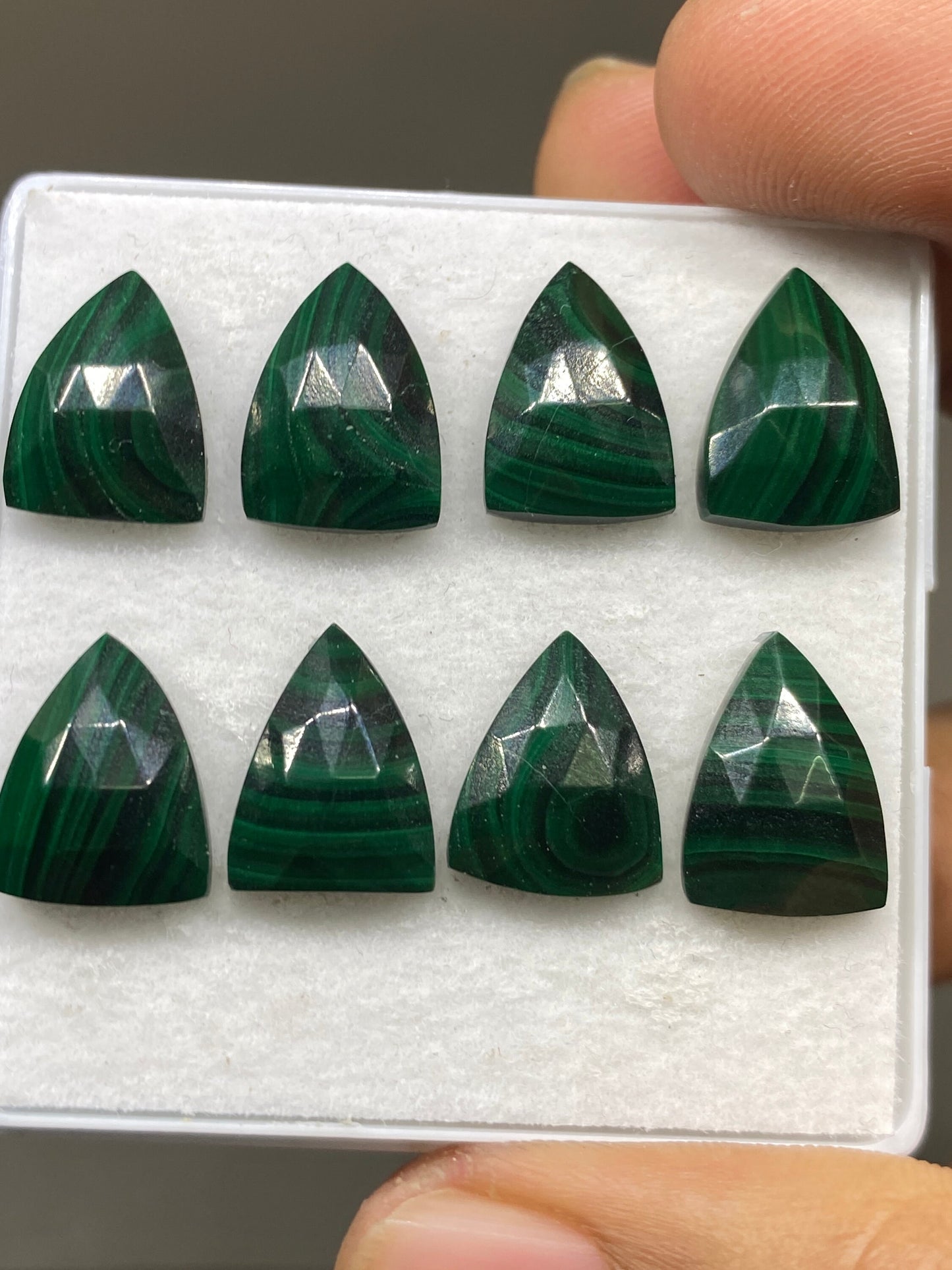 Malachite shield rosecut wholesale lot weight 44 carats pcs 8 size 14x10mm flatback gems malachite shield rosecut