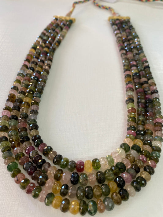 Watermelon Tourmaline beads necklace Super FINE quality rare size 6mm weight 595 carats 4 strands one of a kind  Good water