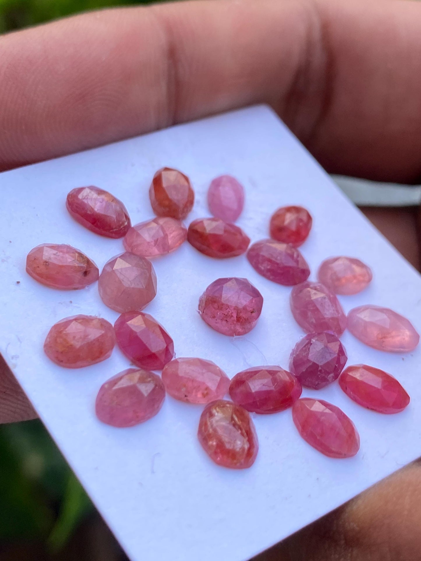 Ravishing Rare mozambique mines ruby oval rose cut wt 20 cts  pcs 22 size 6x5mm-7x5mm ruby oval rosecut flatbacks