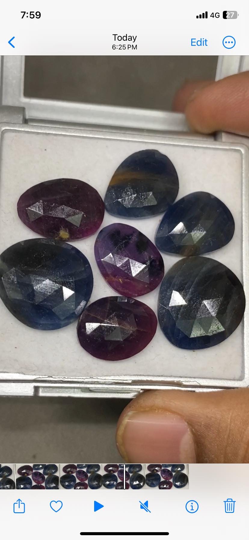 Vivacious Rare aaa designer red  blue sapphire rosecut  wt cts pcs 8 size  uniform blue sapphire rosecut pair