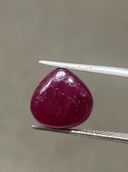 Fascinating very rare natural ruby cabochons mozambique mine lot heart  wt 3.4 cts size 10mm unheated untreated ruby smooth