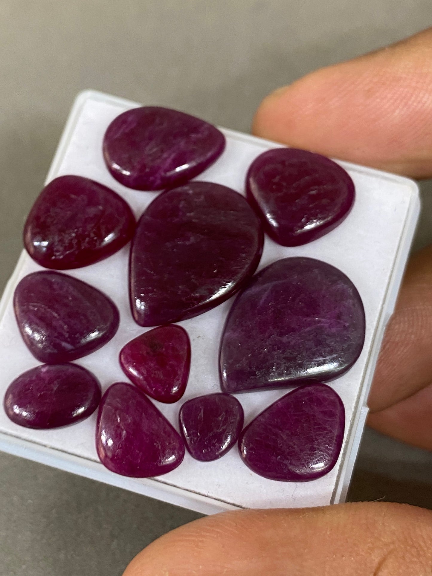 Natural ruby unheated untreated flat ruby old mines good quality pcs 11 wt  48 carats size 7.5x7mm-18x14mm unheated untreated ruby cabochon