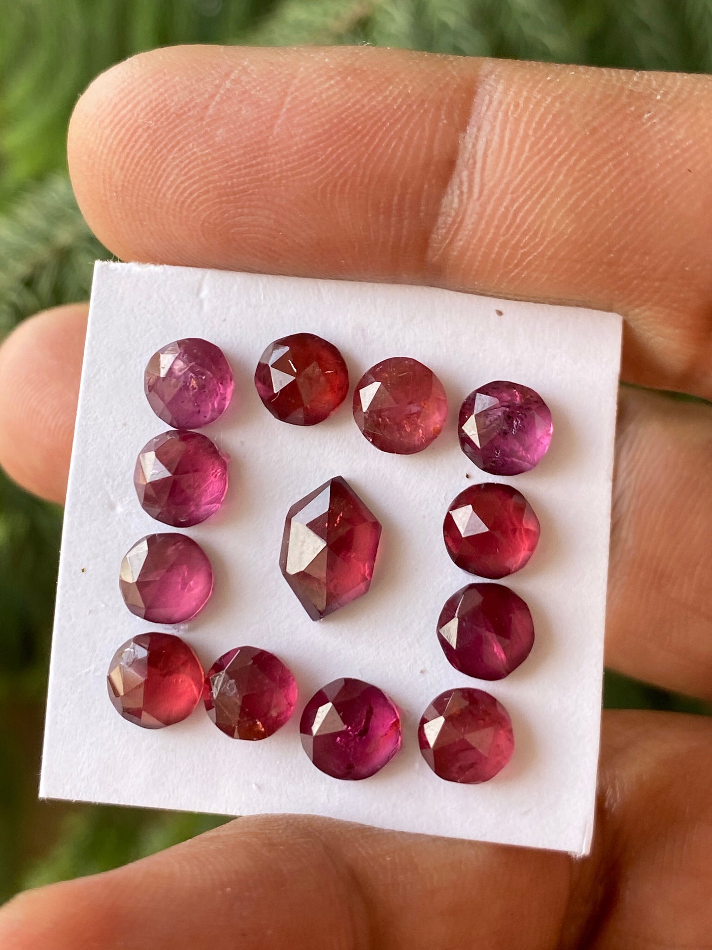 Shimmering Rhodolite garnet round shape rosecut weight 16 carats pcs 13 size 6-6.3mm round rosecut garnet