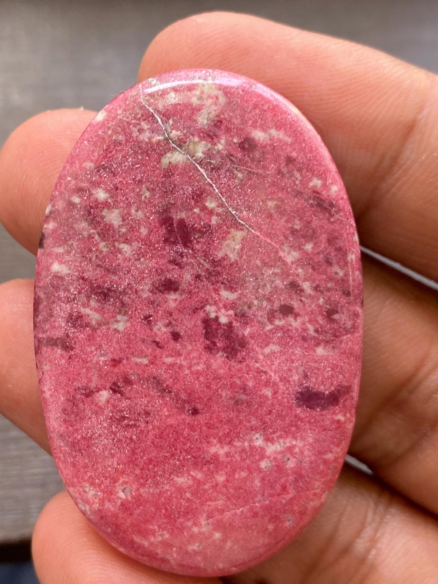 Gorgeous Thulite Rosaline Norway mines aaa rare huge oval cabochon wire wrap supply 4.64 grams 53x33mm Thulite cabochon oval cabochon