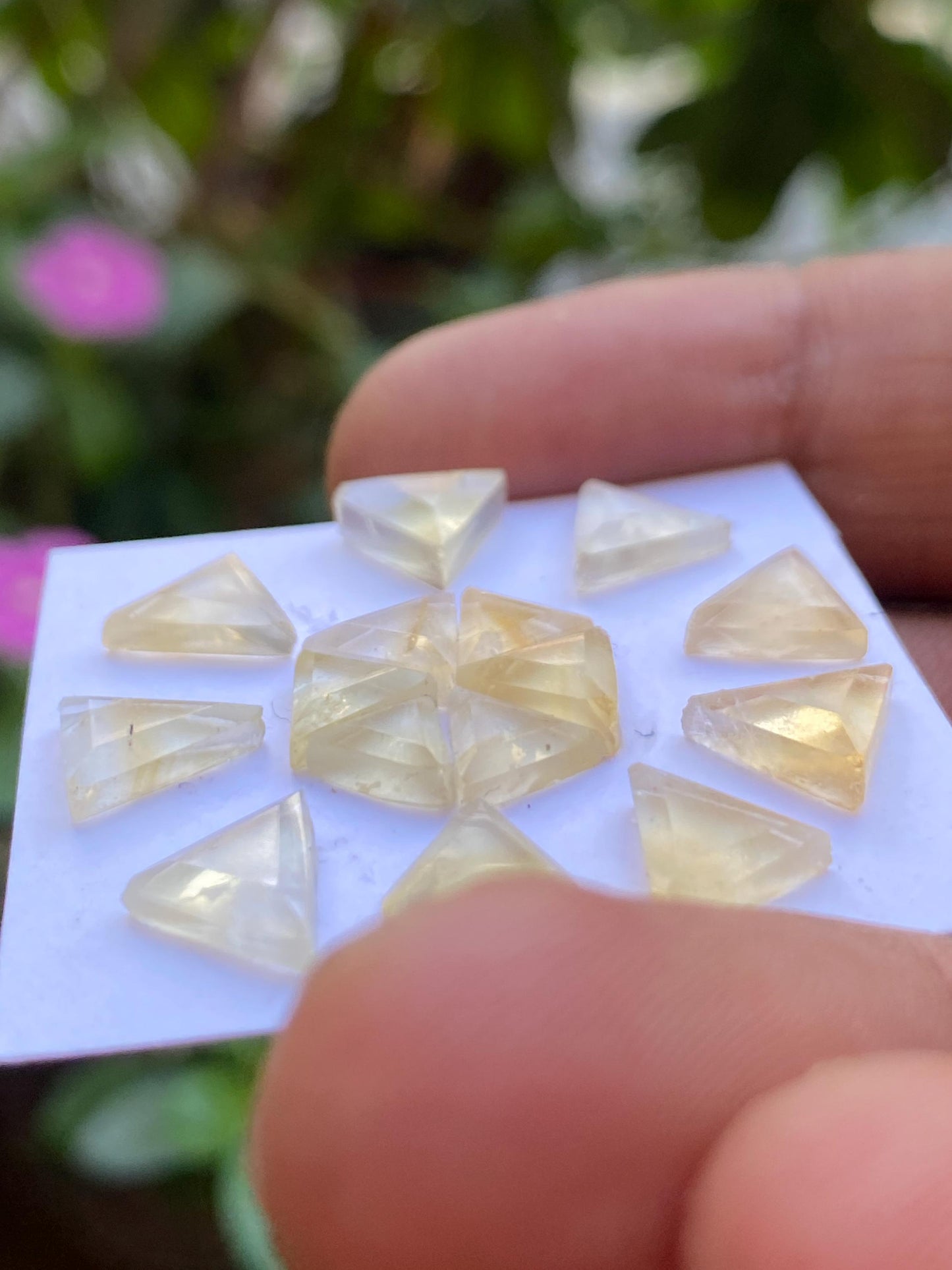 Gorgeous rare citrine triangle kite geometric  flatback beautiful fine quality pcs 15 wt 16.60 cts size 6mm-8mm citrine flatback