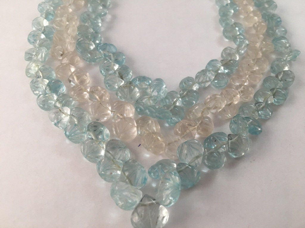 Aquamarine necklace heart carvings blue aquamarine heart carvings necklace 16 inches,18inches and 20 Inches aquamarine carved necklace