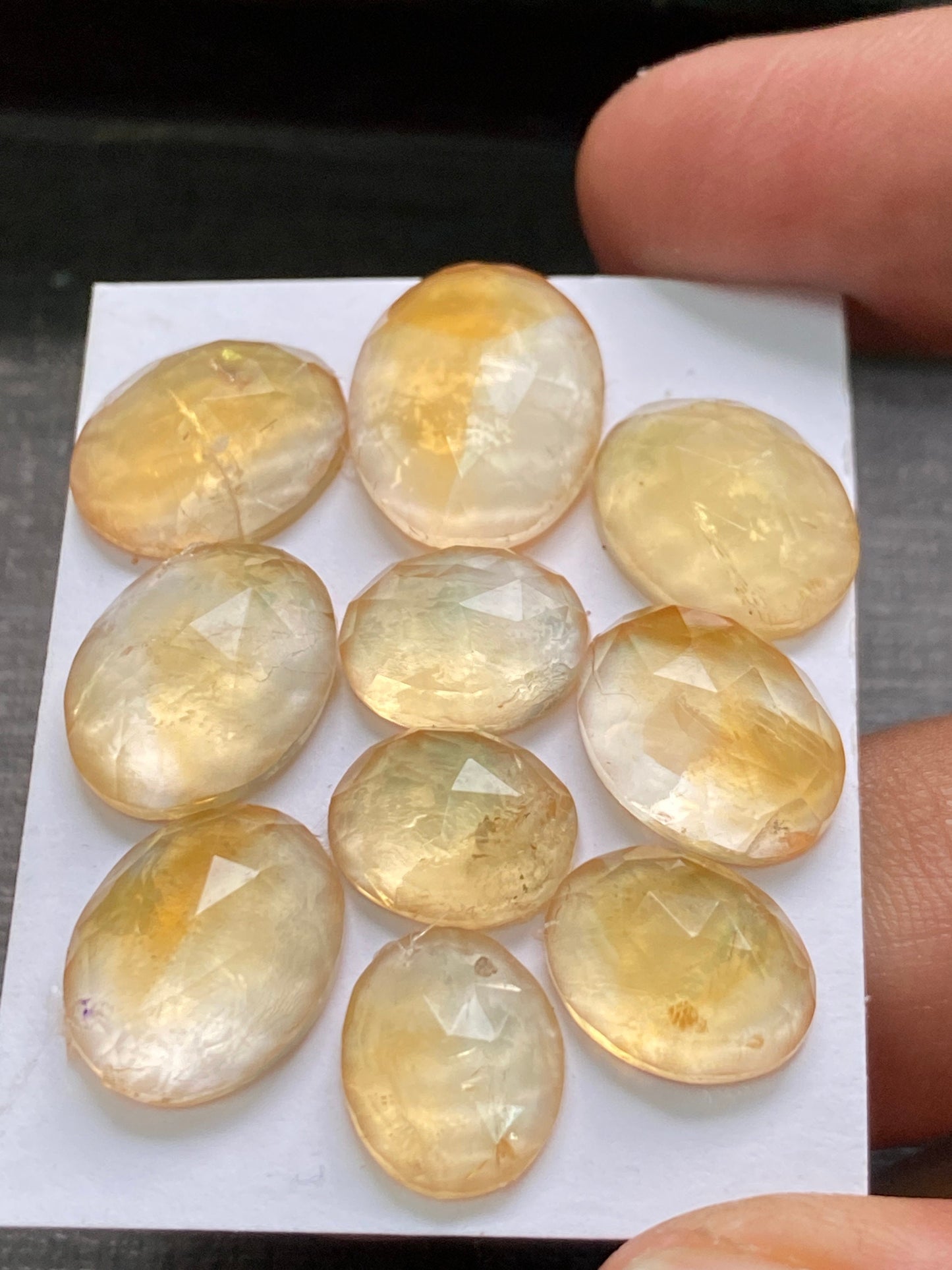 Amazing rare Citrine rosecut oval wholesale lot pcs 10 wt 60 carats size 10x9-17x12mm natural citrine rosecut flatback