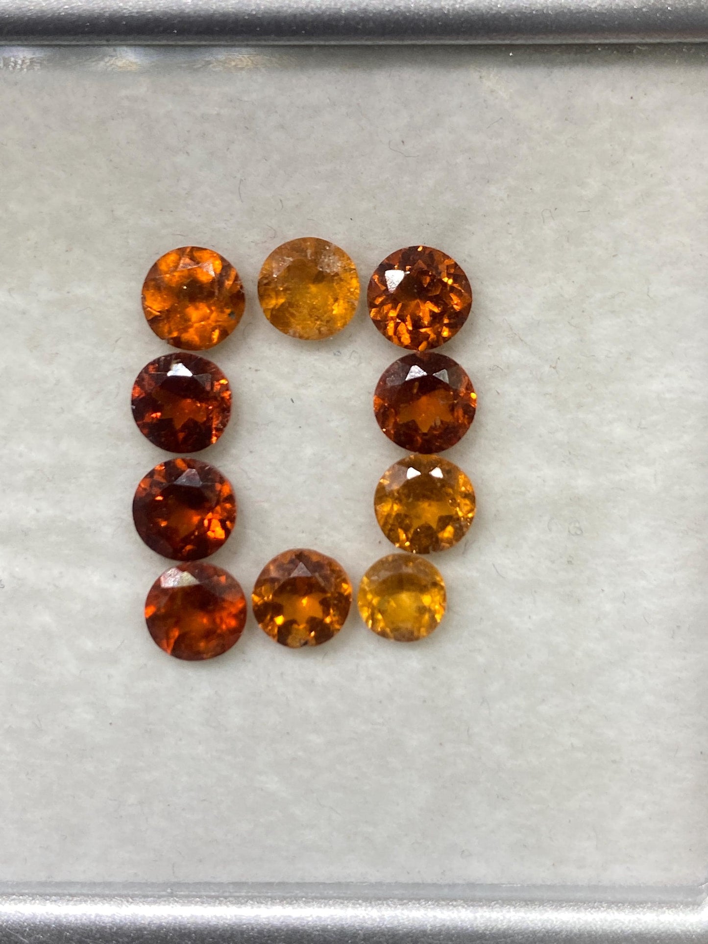 Stunning orange Fanta garnet round  cut weight  carats pcs 10 size  Spessartite faceted round