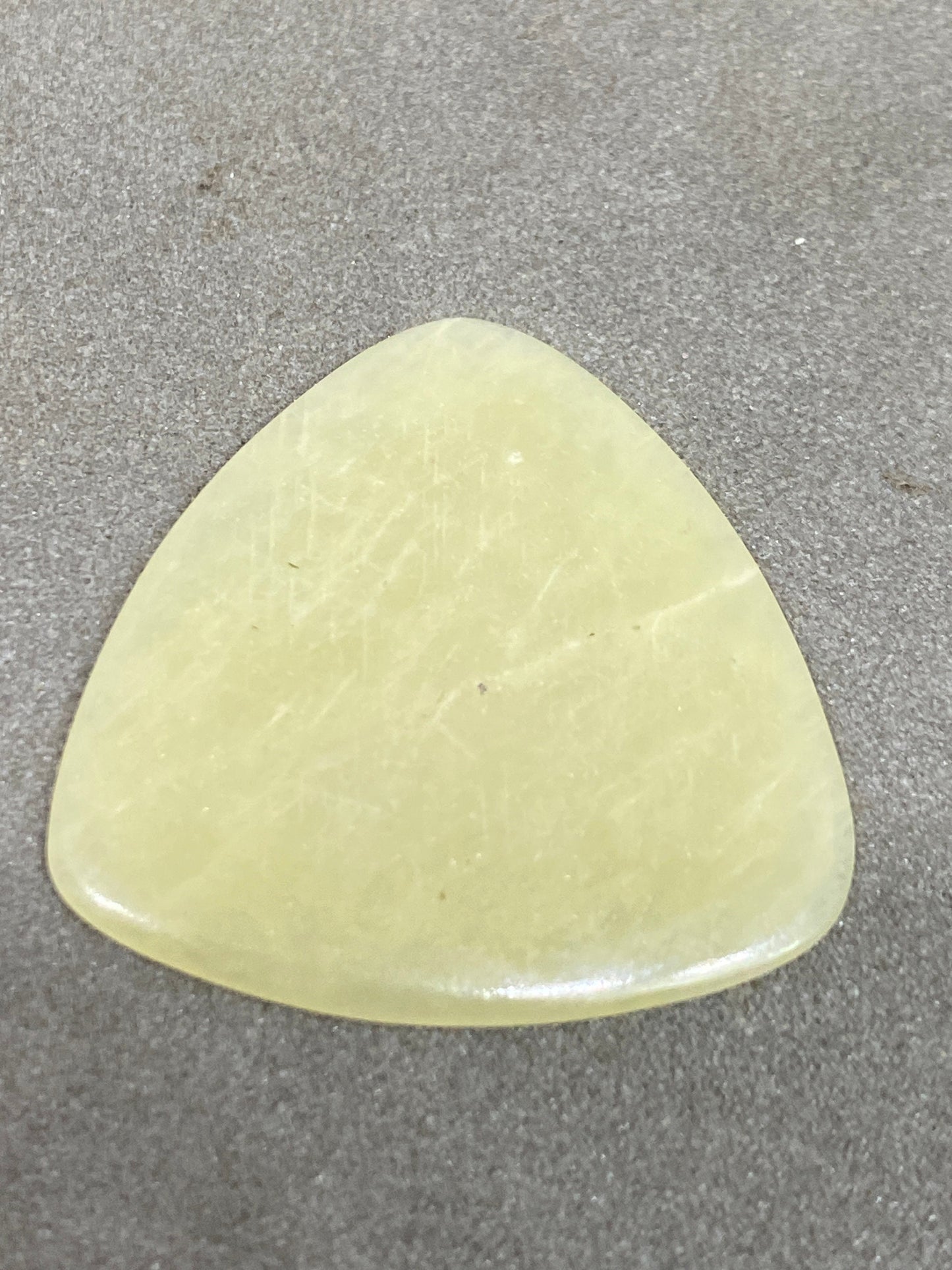 Rare yellow green sapphire thin flat smooth  carats  umba sapphire smooth polished trillion heart cabochon