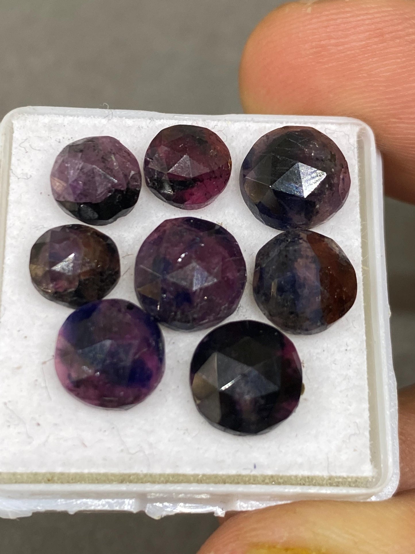 Stunning Rare winza mines  bicolor pink blue sapphire rosecut round weight 17 cts pcs 8 size 6.5mm-8mm sapphire rosecut gems